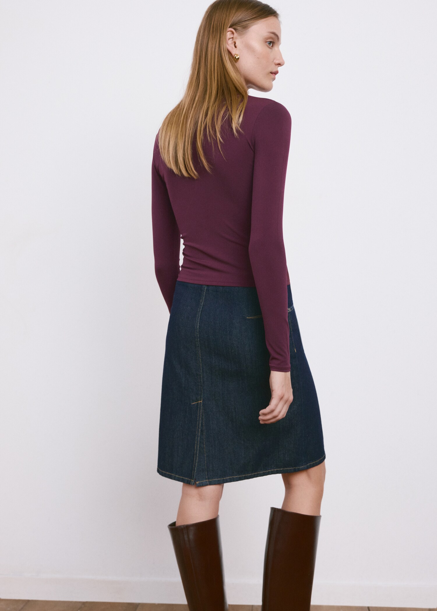 Perkins-neck long-sleeved t-shirt - Reverse of the article