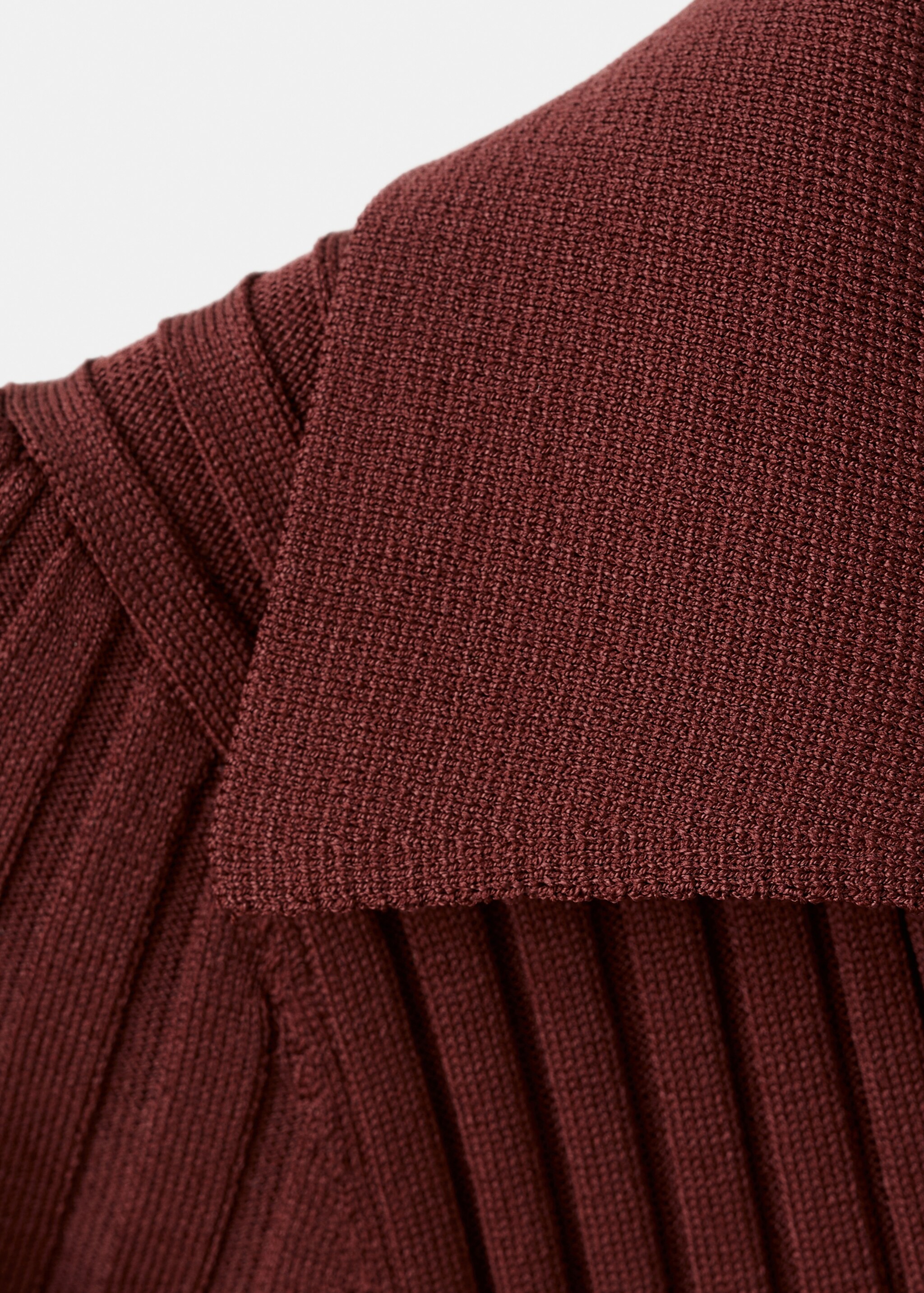 V-neck knit sweater - Details of the article 0, Burnt Orange. Ref: 27025835-00.