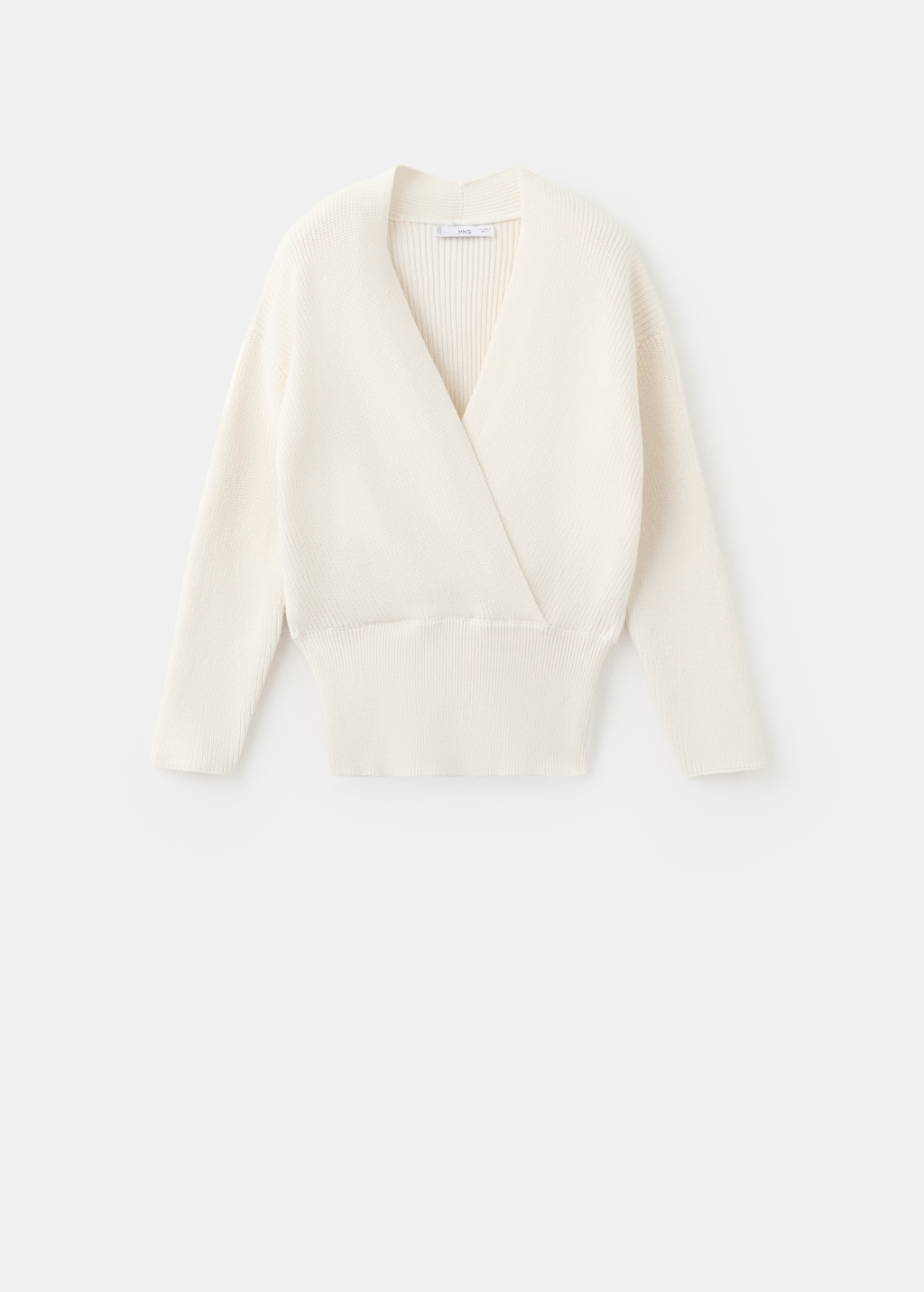 Ribbed sweater with crossover neckline - image 2