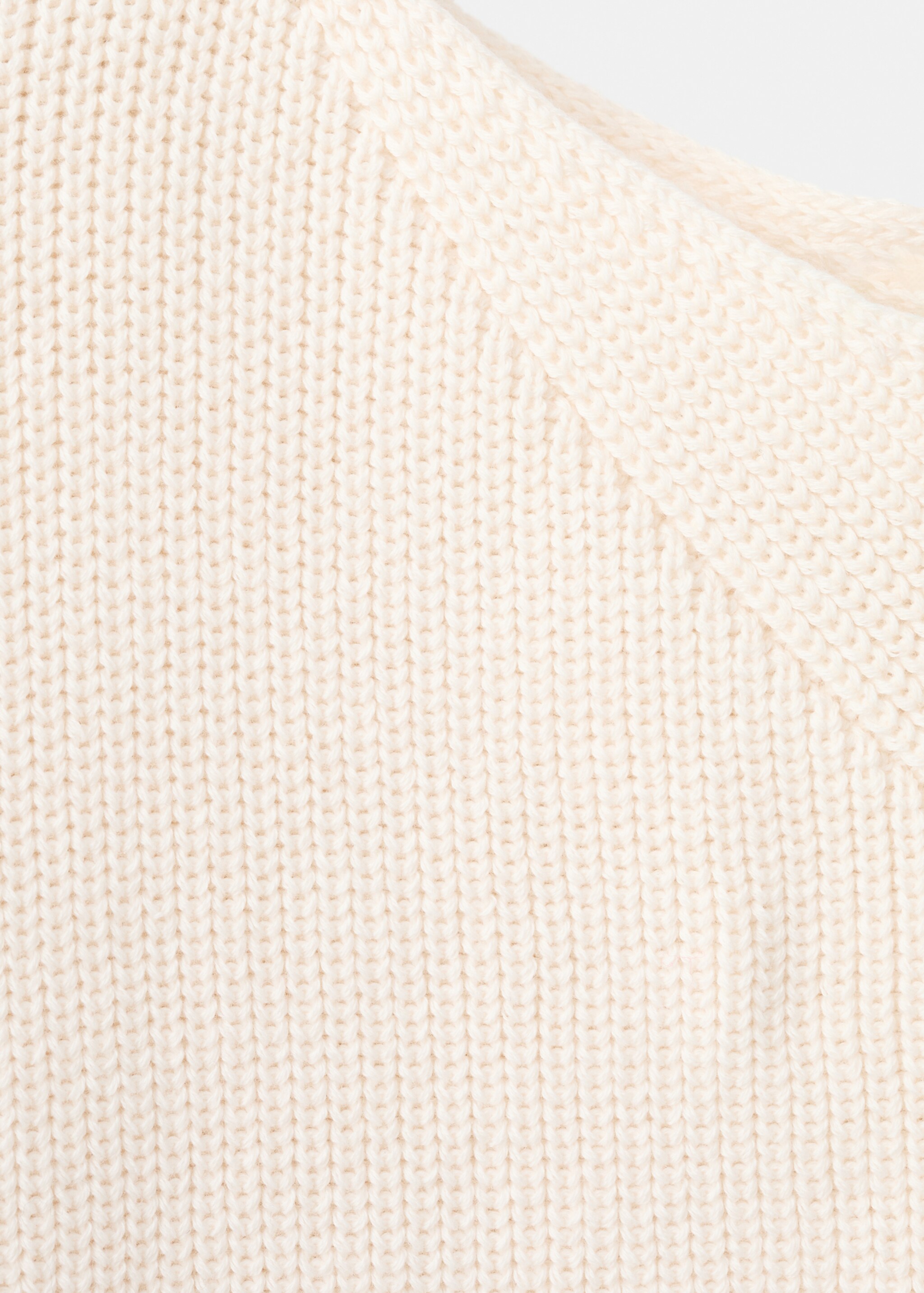 Boat-neck knitted sweater - Details of the article 8, Ecru. Ref: 27025837-00.