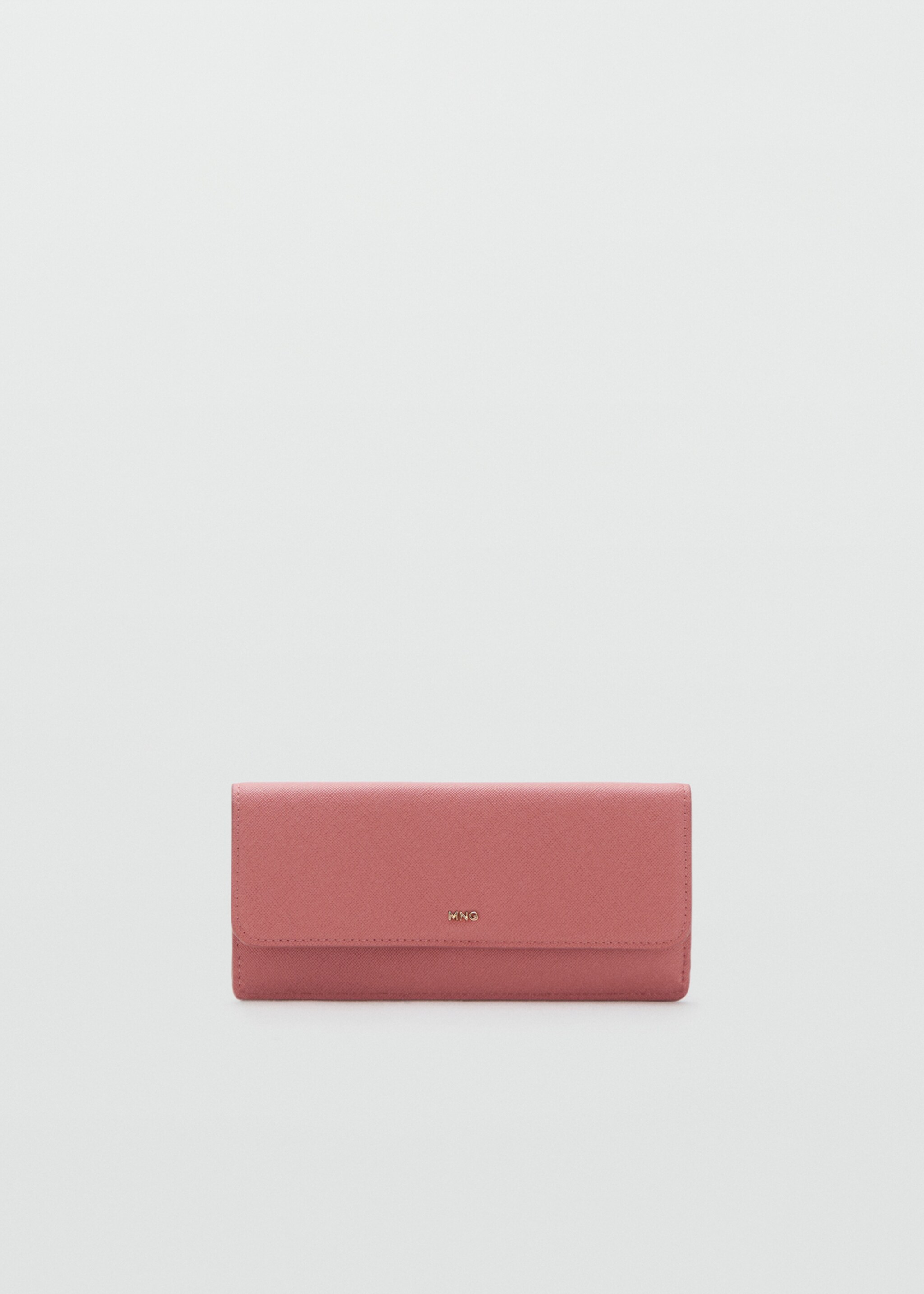 Safiano-effect wallet with flap - Article without model, Pink. Ref: 27025838-00.