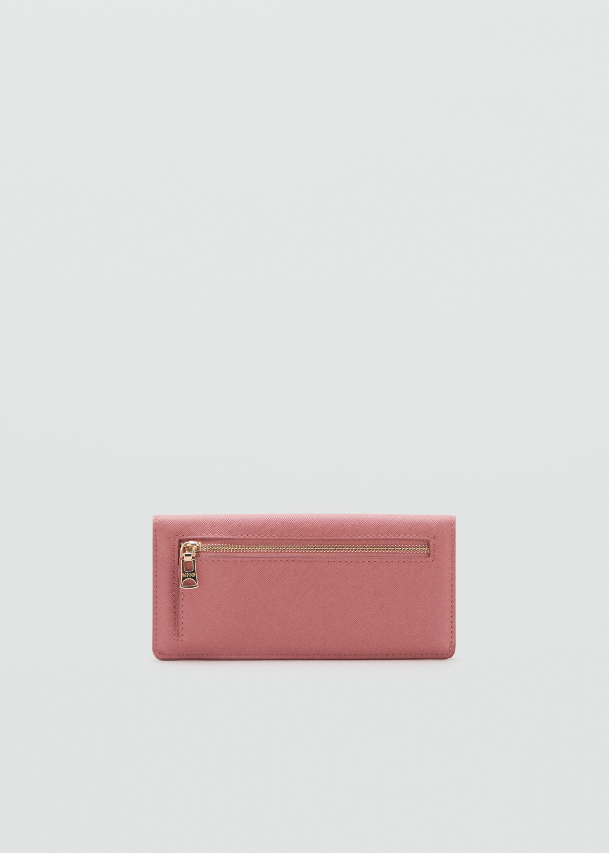 Safiano-effect wallet with flap - Details of the article 2, Pink. Ref: 27025838-00.