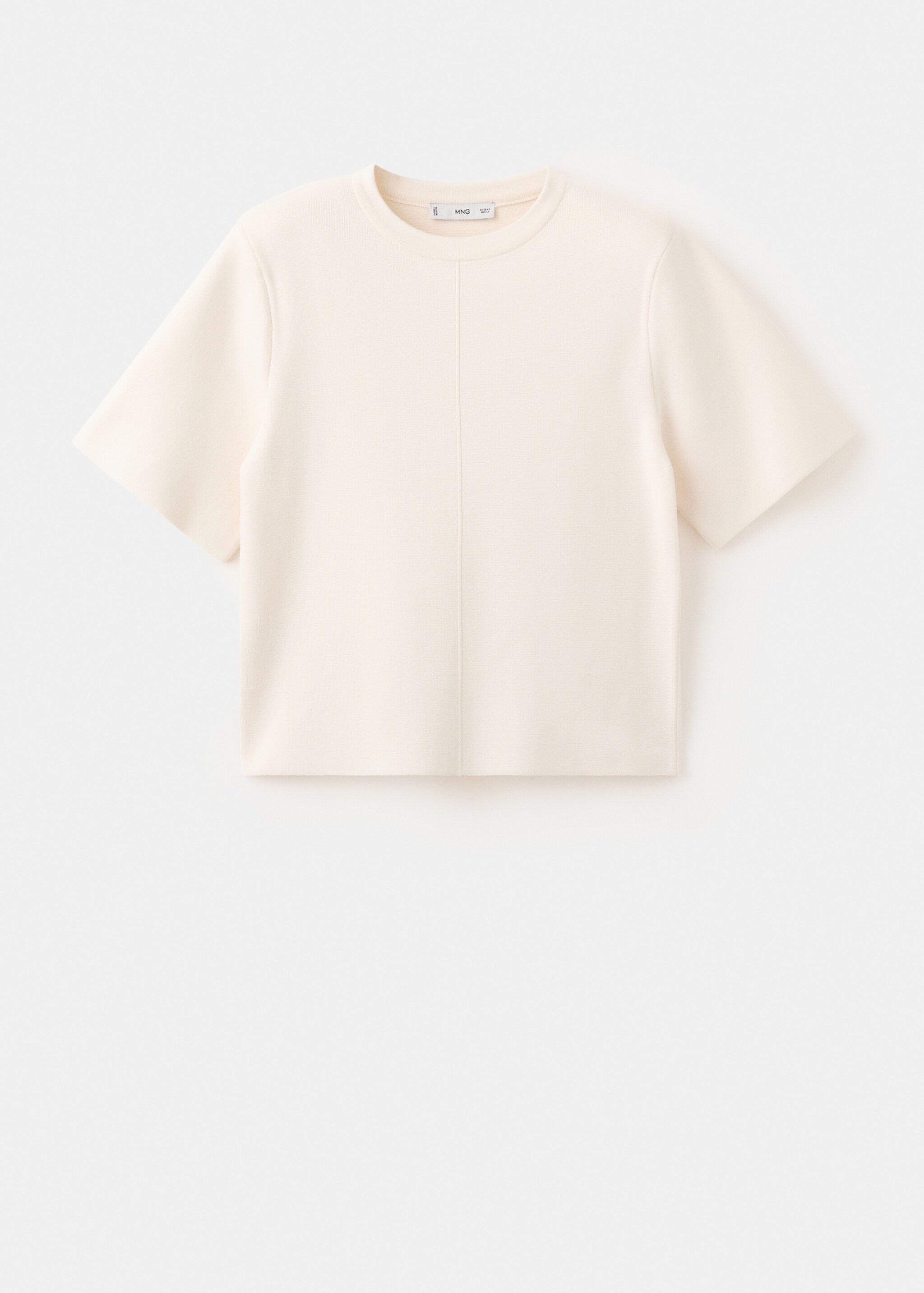 Short-sleeved knitted sweater - Article without model, Off White. Ref: 27025841-00.