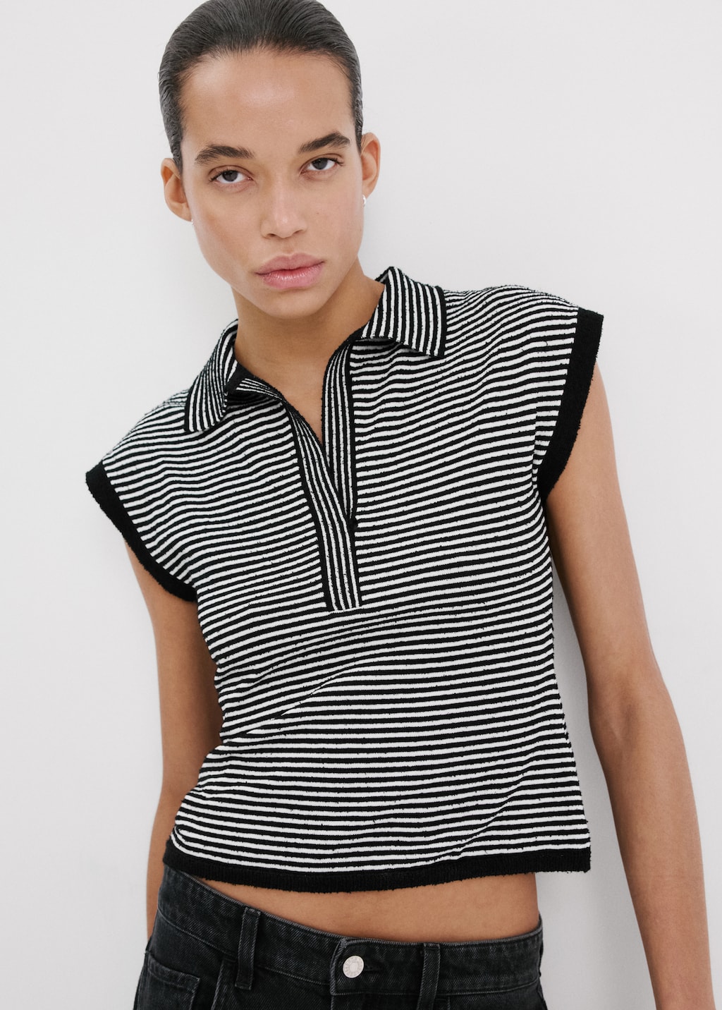 Striped polo-neck sweater - image 3