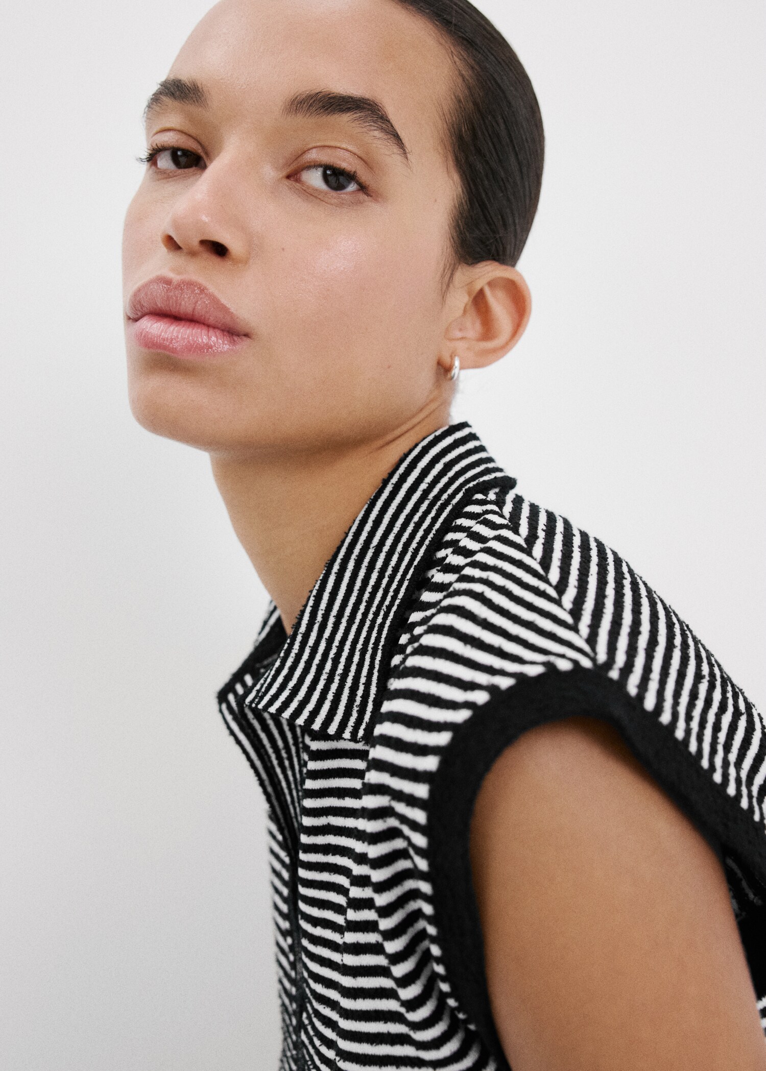 Striped polo-neck sweater - Details of the article 1