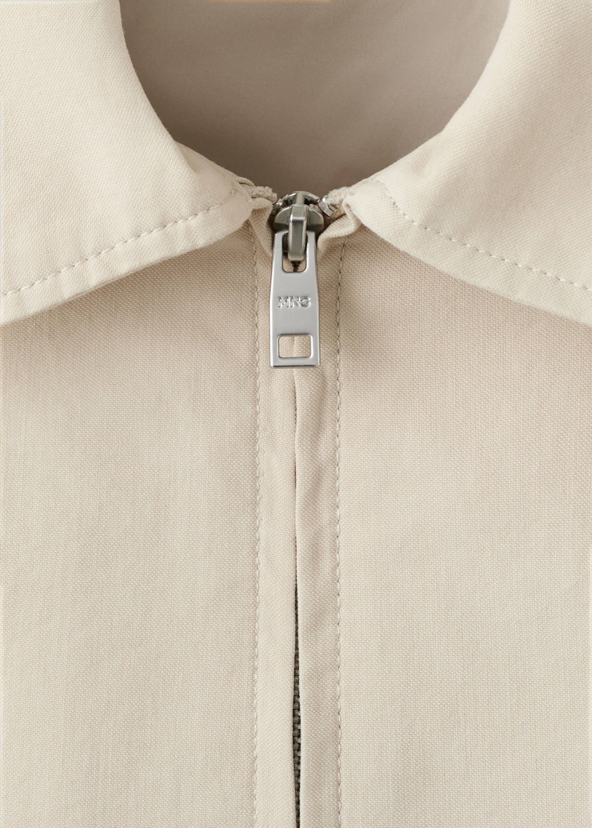Lightweight cotton blend jacket - Details of the article 8, Beige. Ref: 27025931-00.
