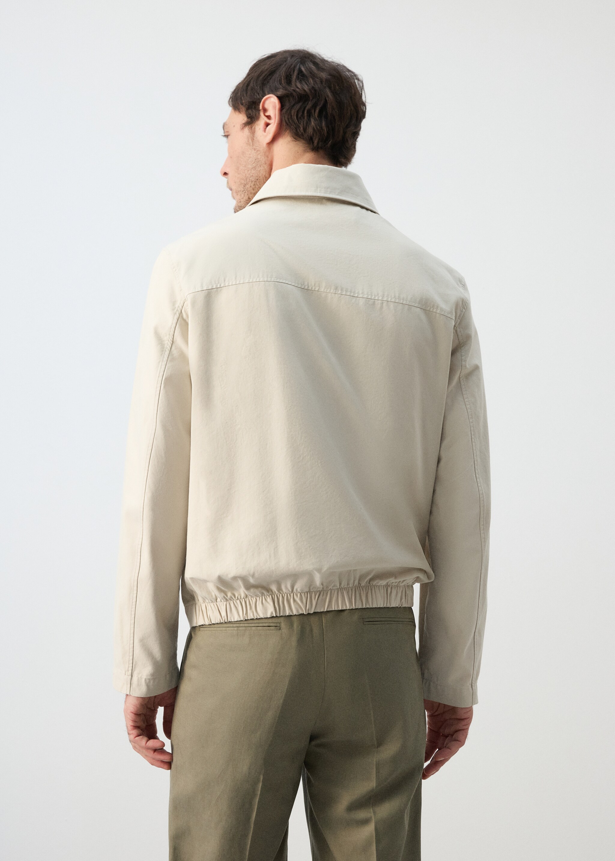 Veste légère en mélange de coton - Verso de l’article, Beige. Ref: 27025931-00.