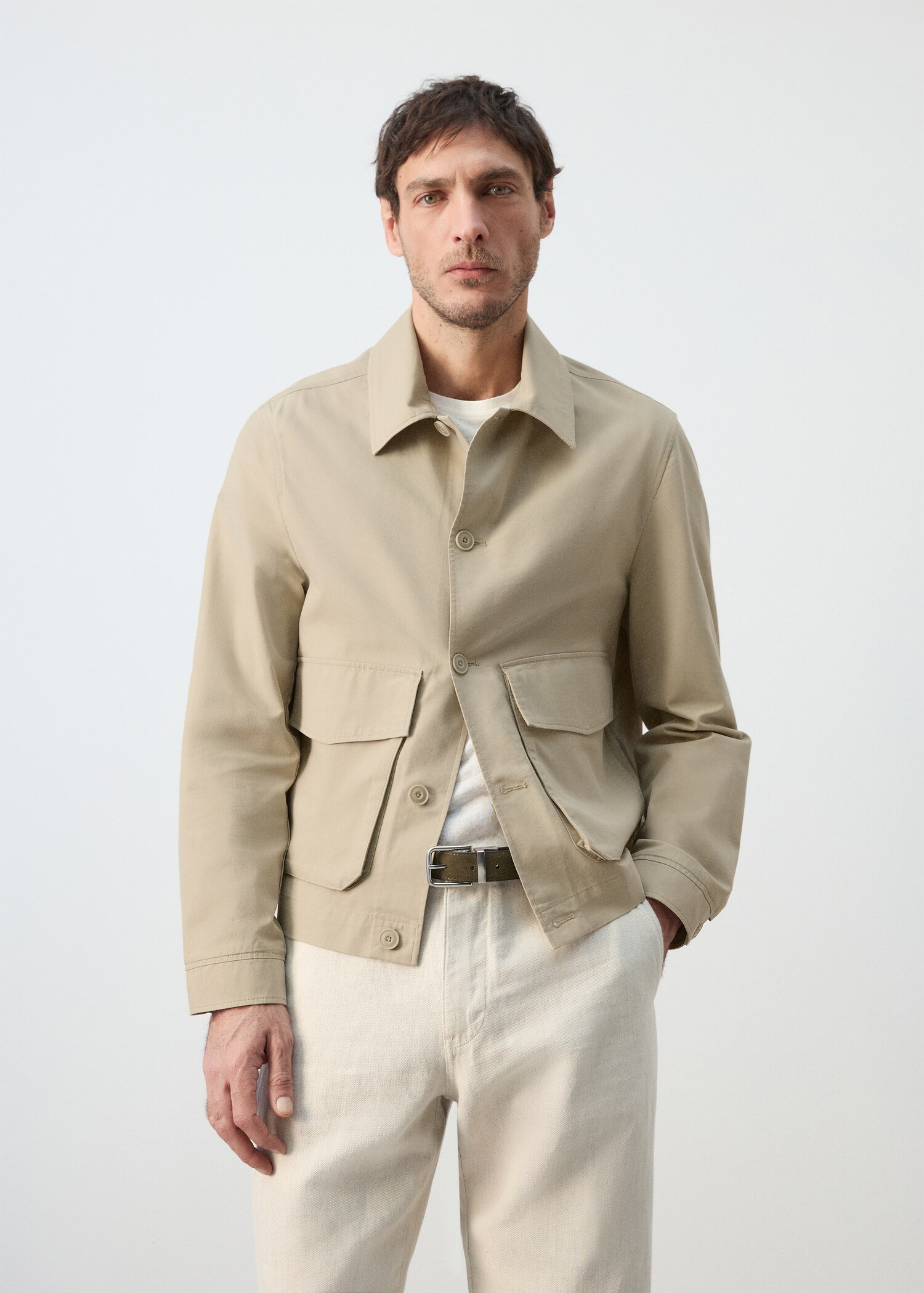 Lightweight cotton lyocell jacket - Medium plane