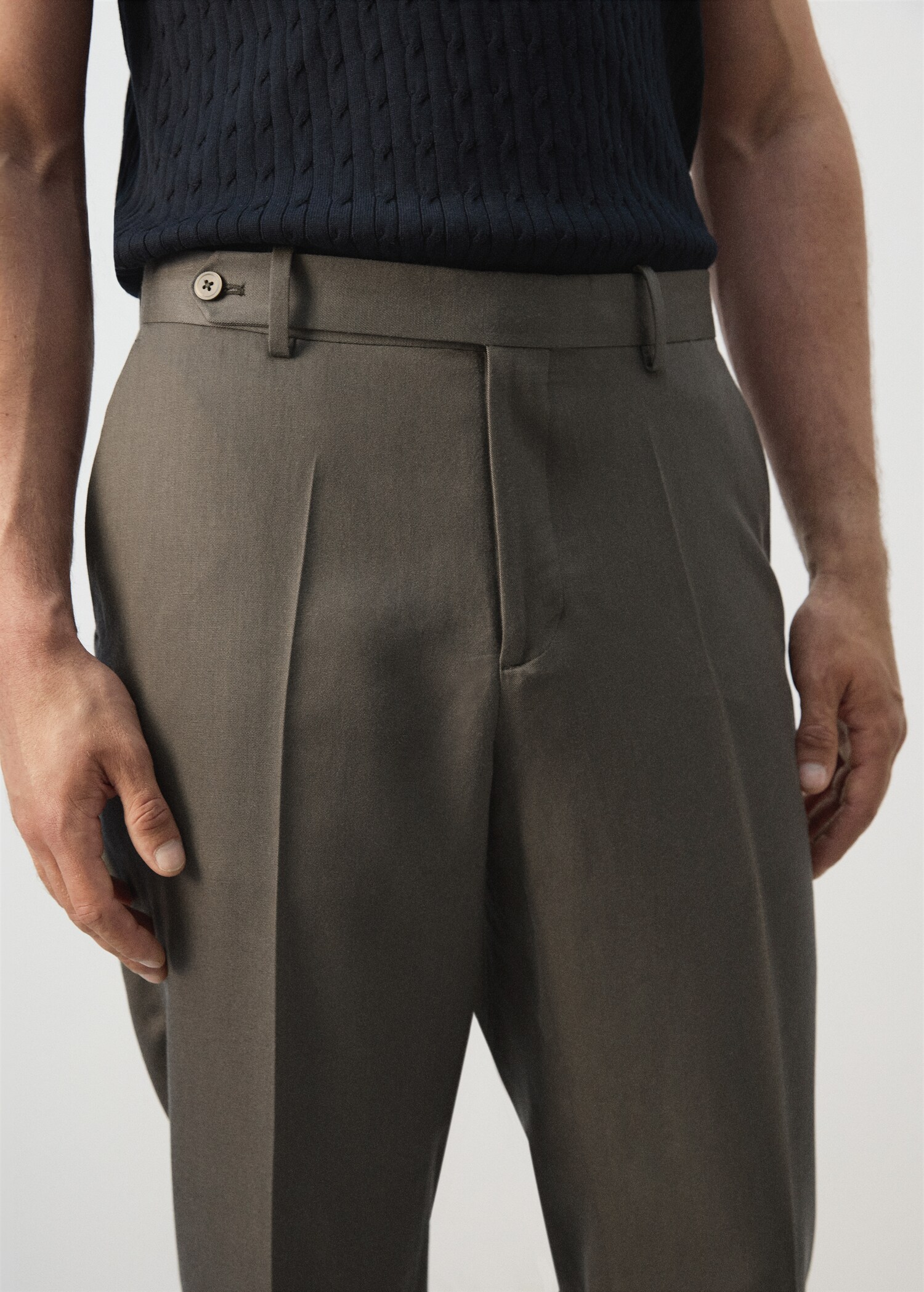 Pantalón slim fit lyocell lino - Detalle del artículo 1
