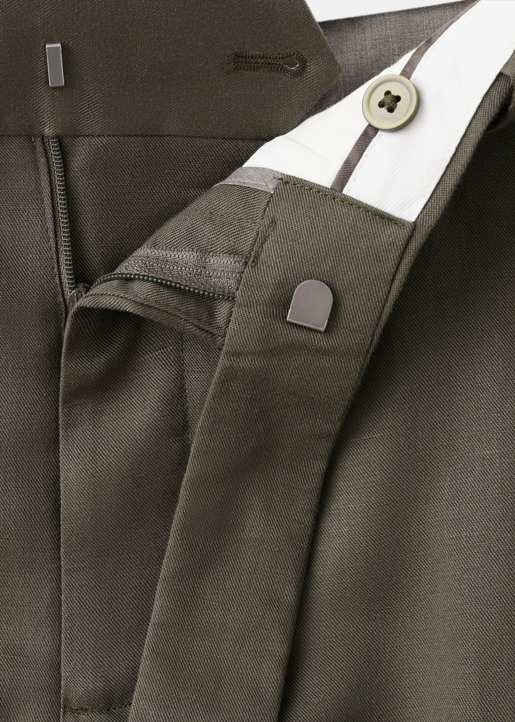 Брюки slim fit лиоцелл и лен - Деталь изделия 8, Коричневый средний. Ref: 27025933-00.