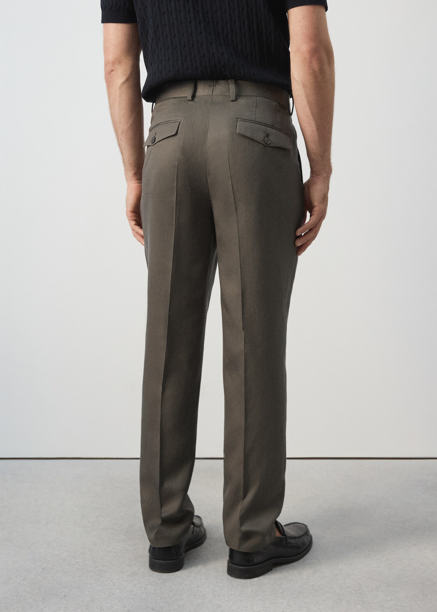 Pantalón slim fit lyocell lino - Reverso del artículo