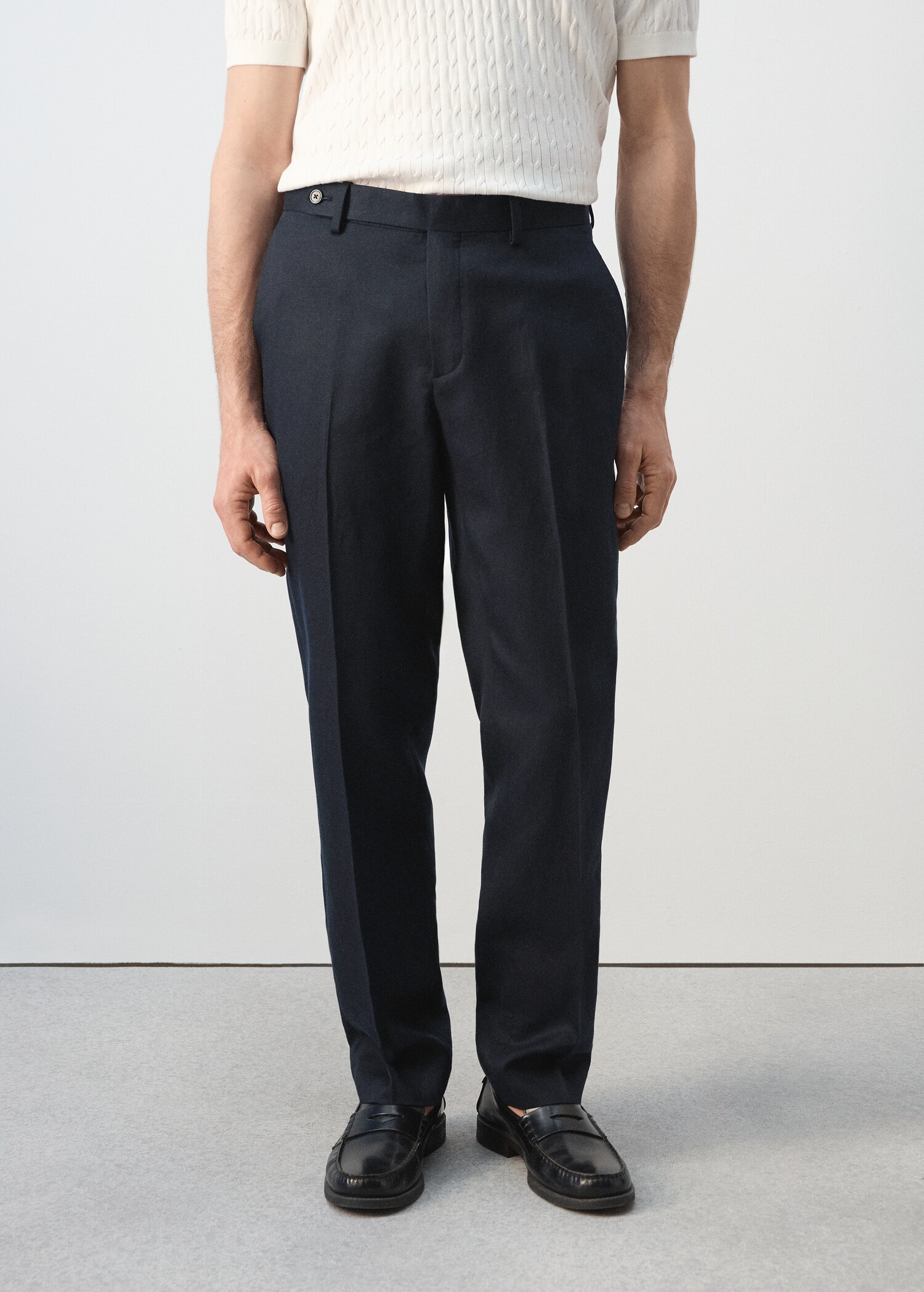 Slim fit cross-waist trousers - Medium plane