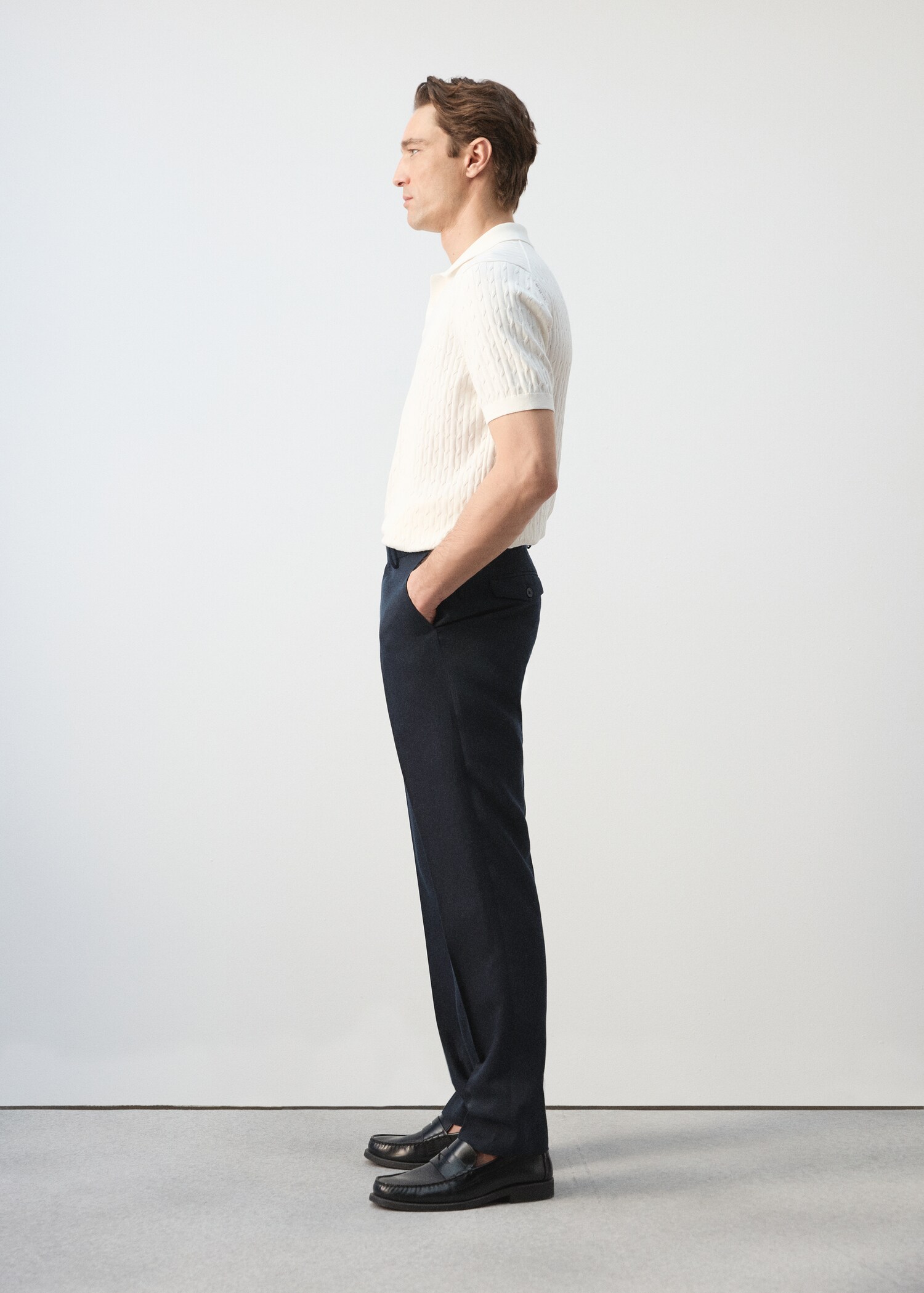 Slim fit cross-waist trousers - Details of the article 2