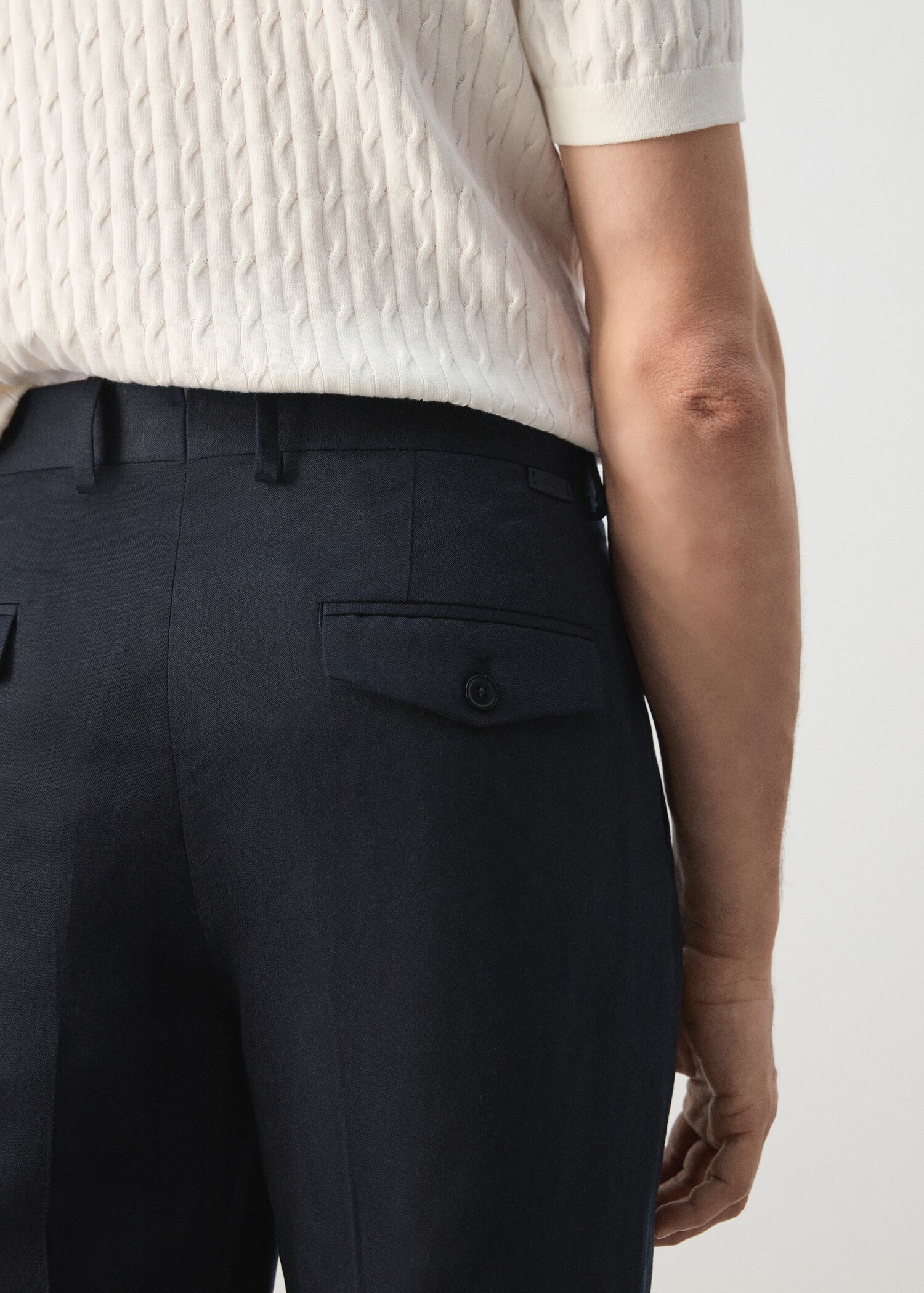 Slim fit cross-waist trousers - Details of the article 6