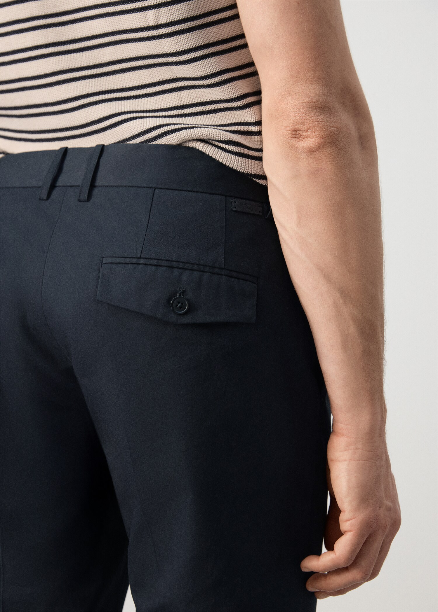 100% cotton slim fit twill trousers - Details of the article 6