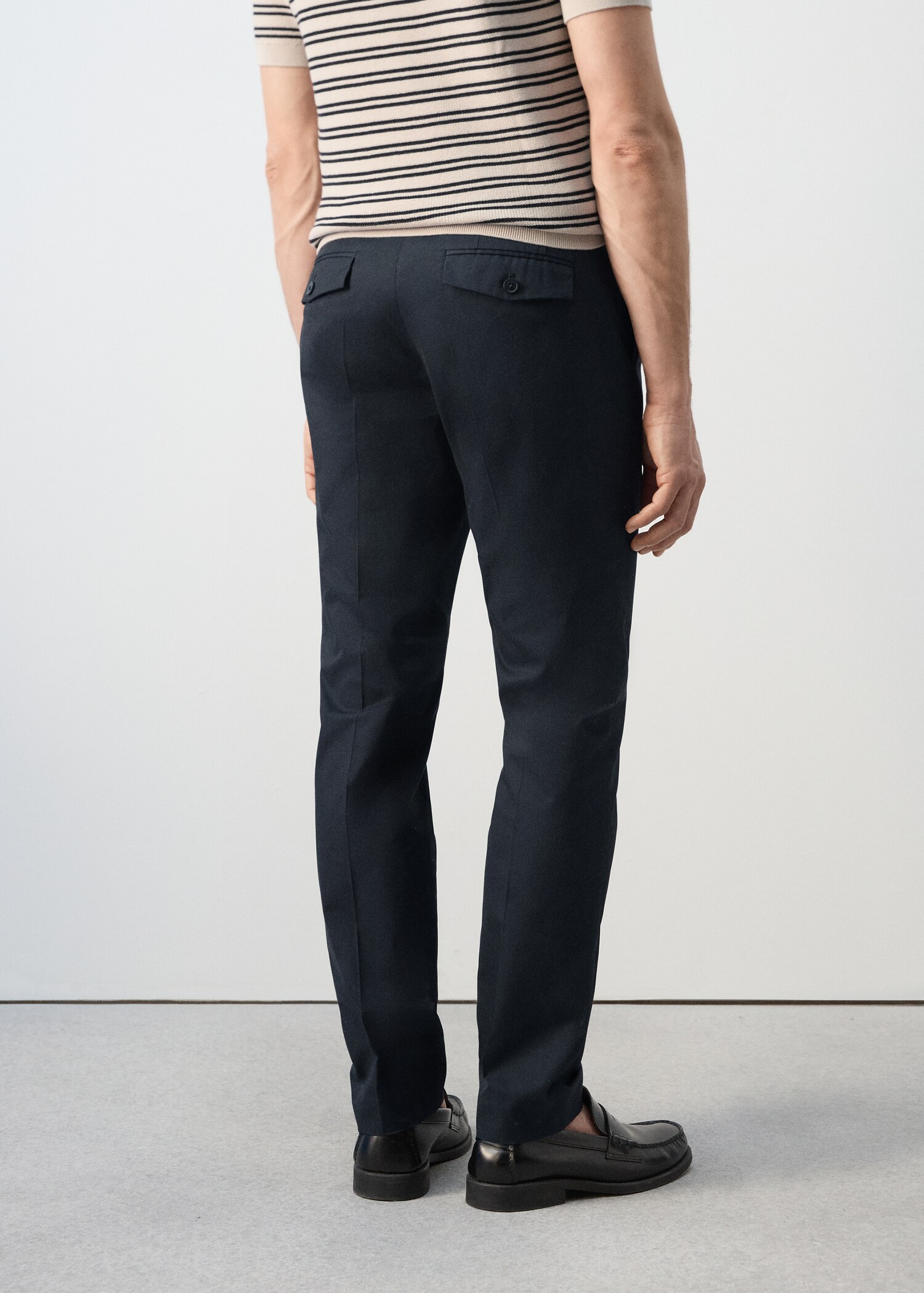 100% cotton slim fit twill trousers - Reverse of the article
