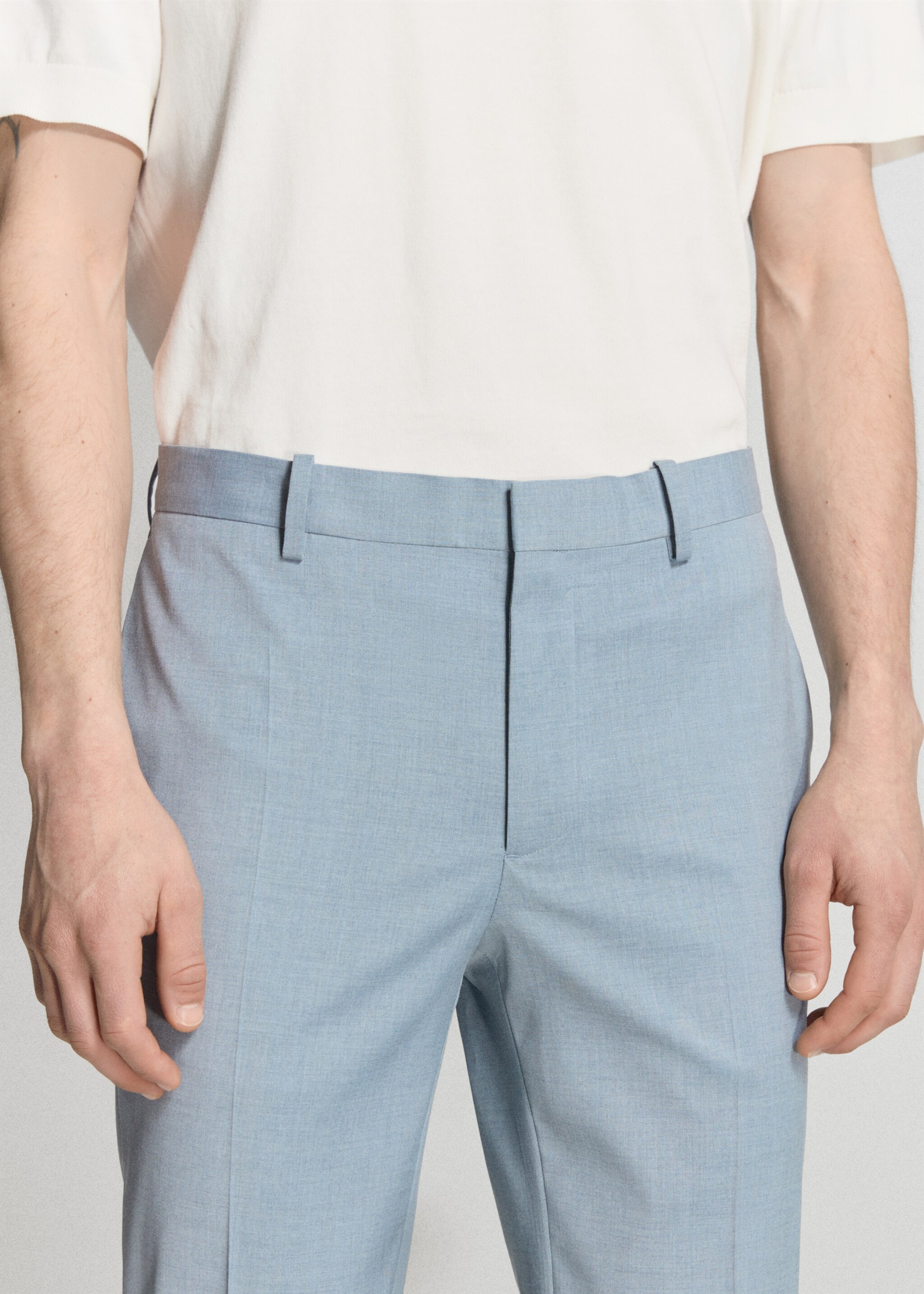 Pantalón traje París super slim fit - Detalle del artículo 1, Azul celeste. Ref: 27025937-00.