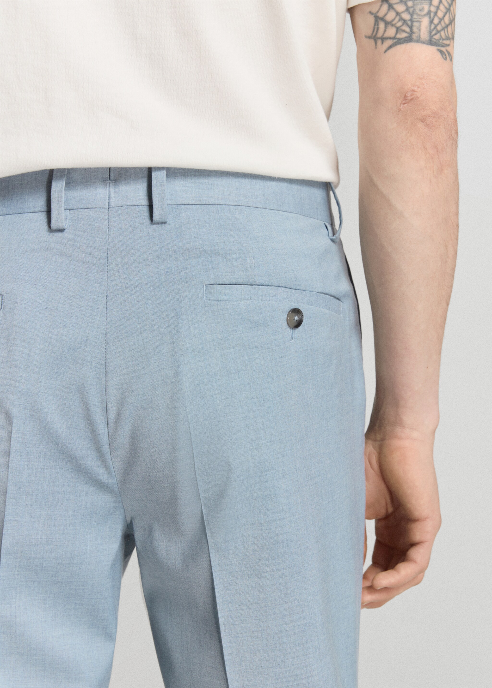 Pantalón traje París super slim fit - Detalle del artículo 6, Azul celeste. Ref: 27025937-00.