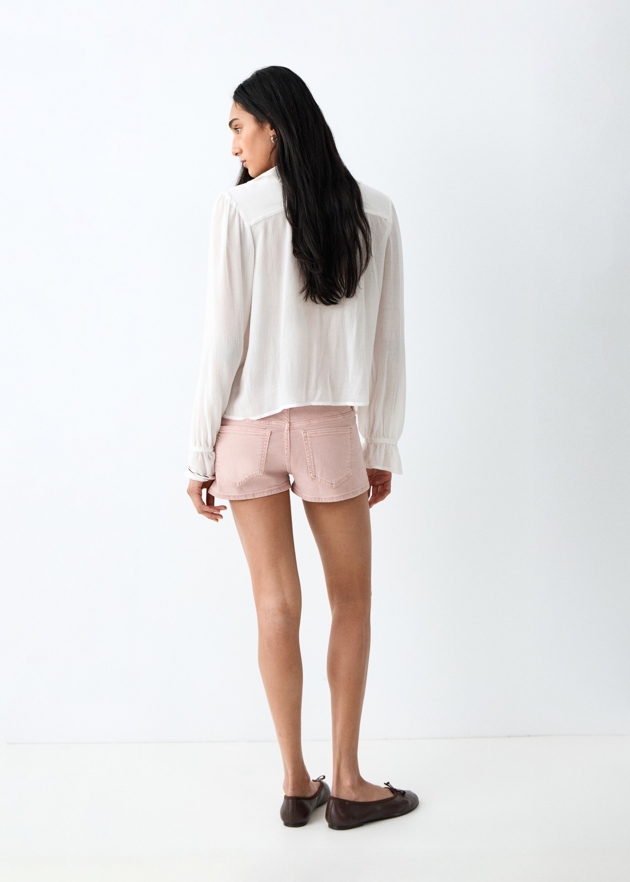 Mini shorts low waist - Reverso del artículo, Rosa. Ref: 27025940-00.