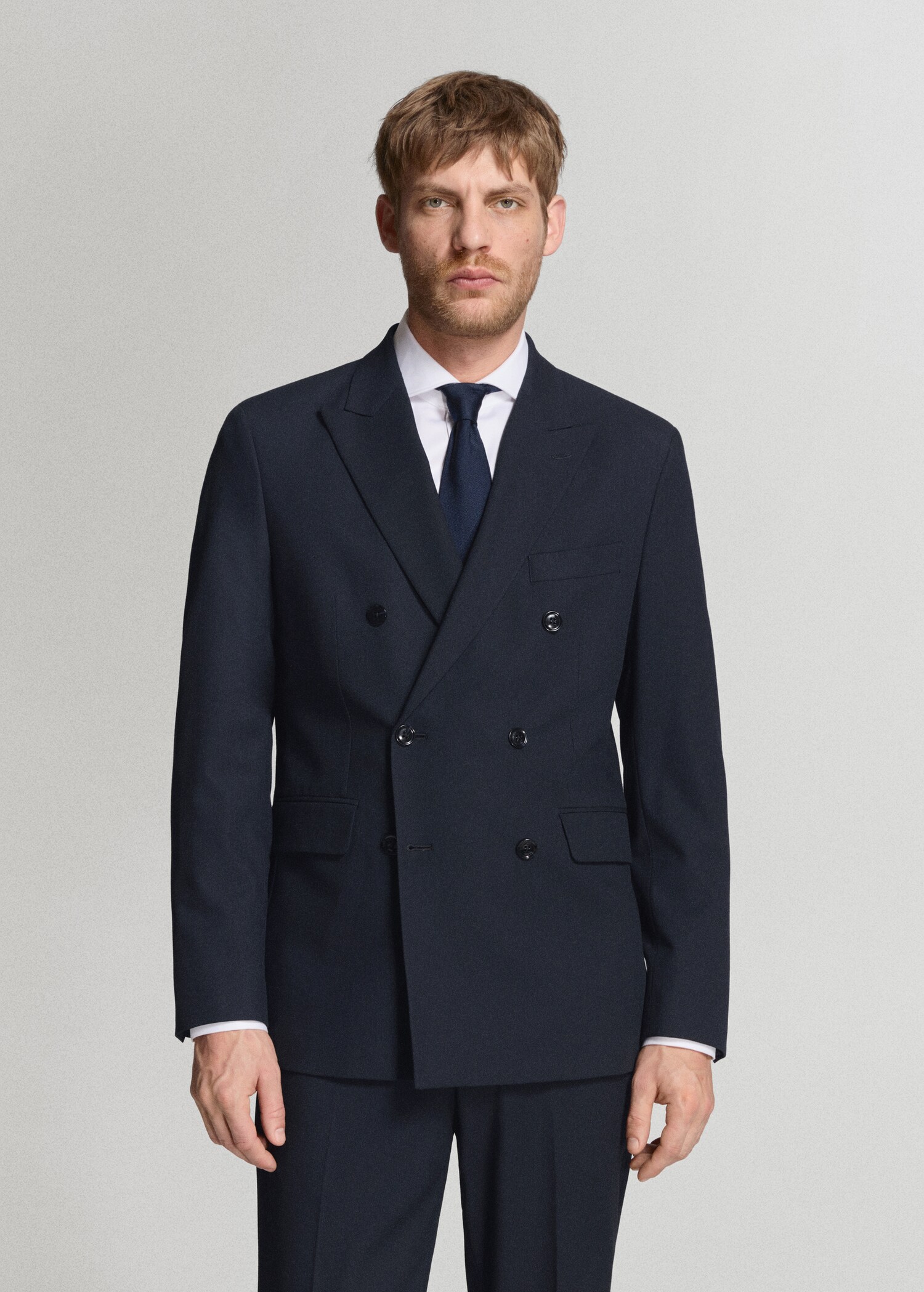 Monaco double-breasted slim-fit suit jacket - Medium plane
