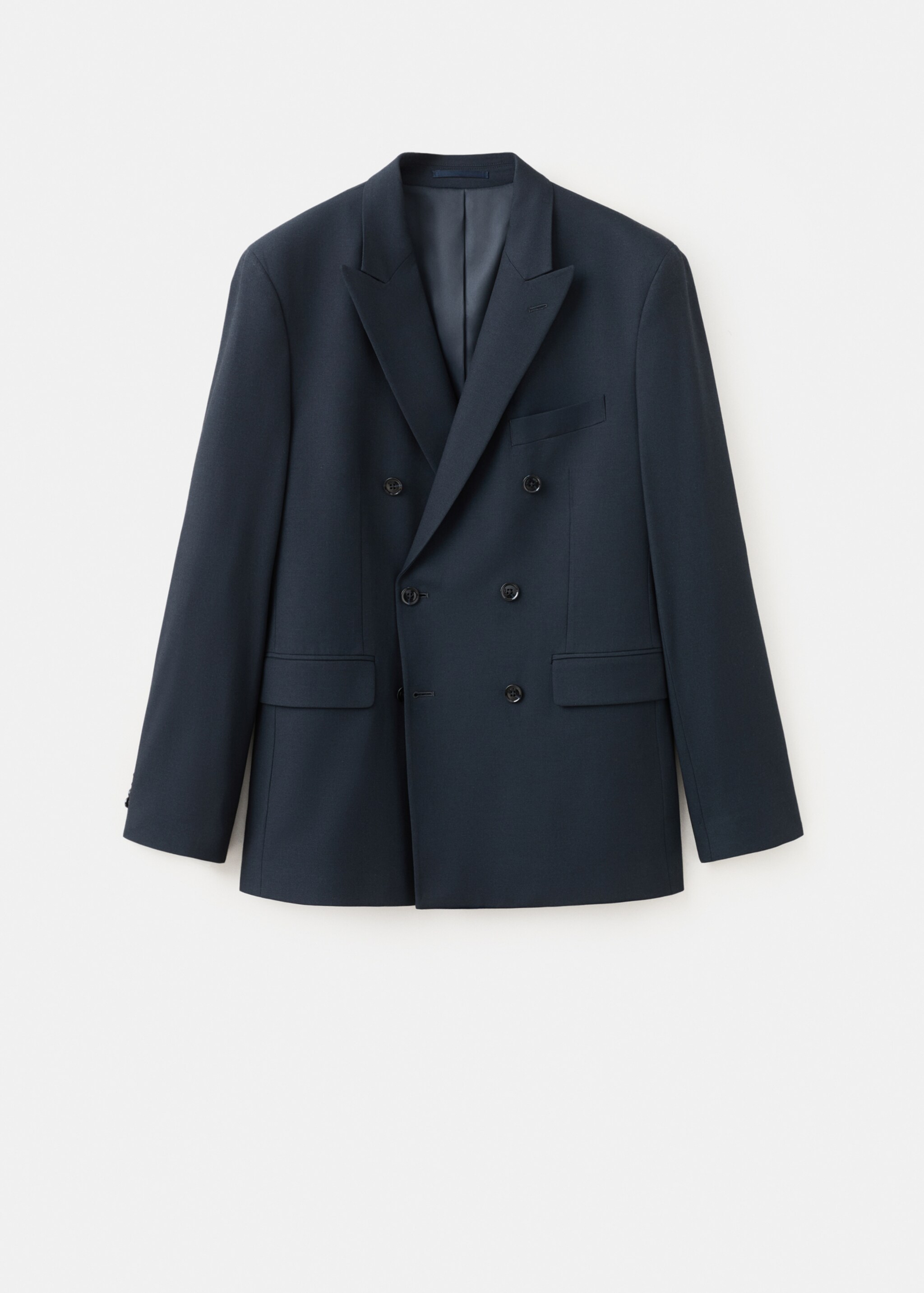 Monaco double-breasted slim-fit suit jacket - Article without model, Navy. Ref: 27025943-00.