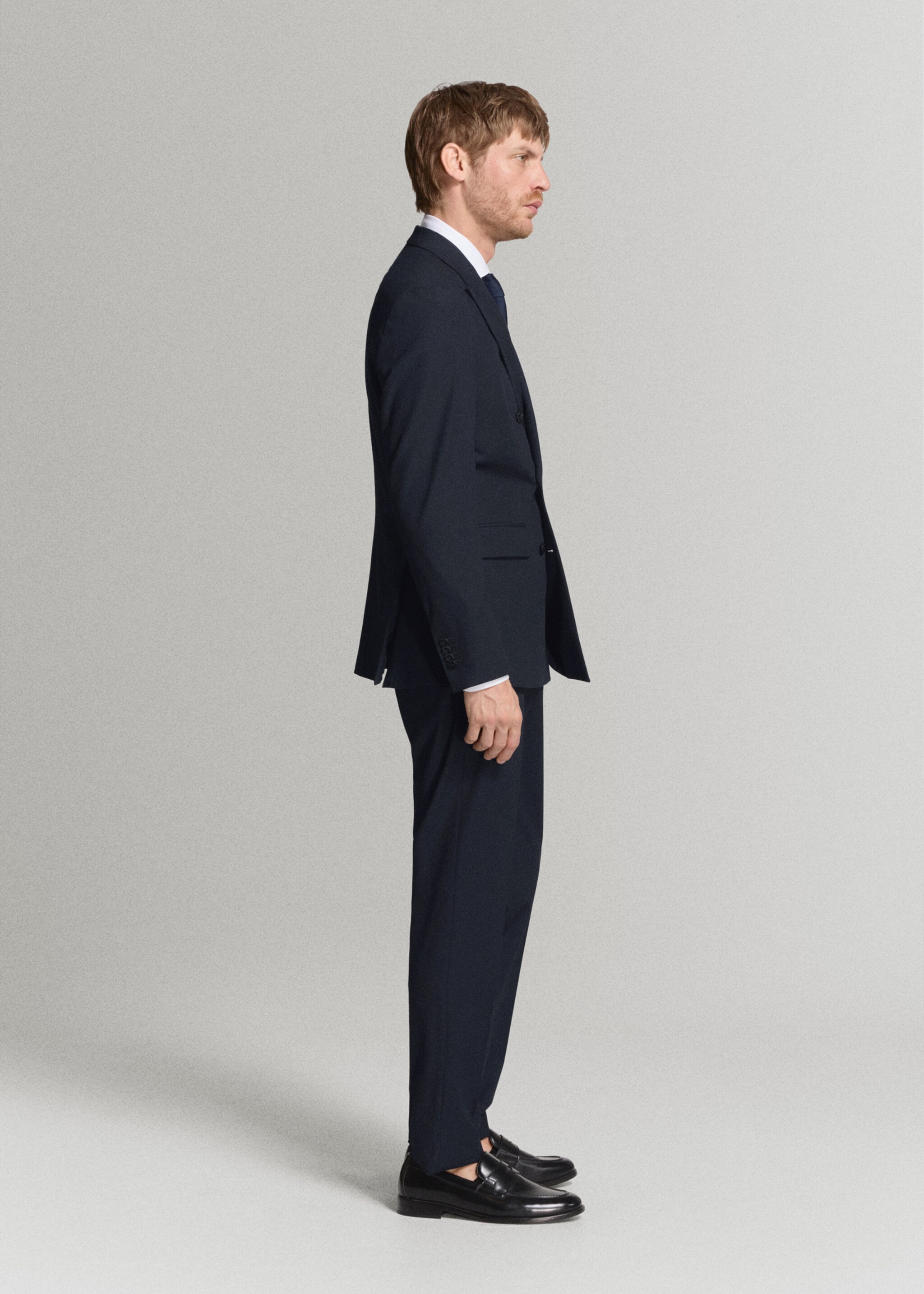 Blazer de fato Monaco assertoado slim fit - Pormenor do artigo 2, Azul-marinho. Ref: 27025943-00.