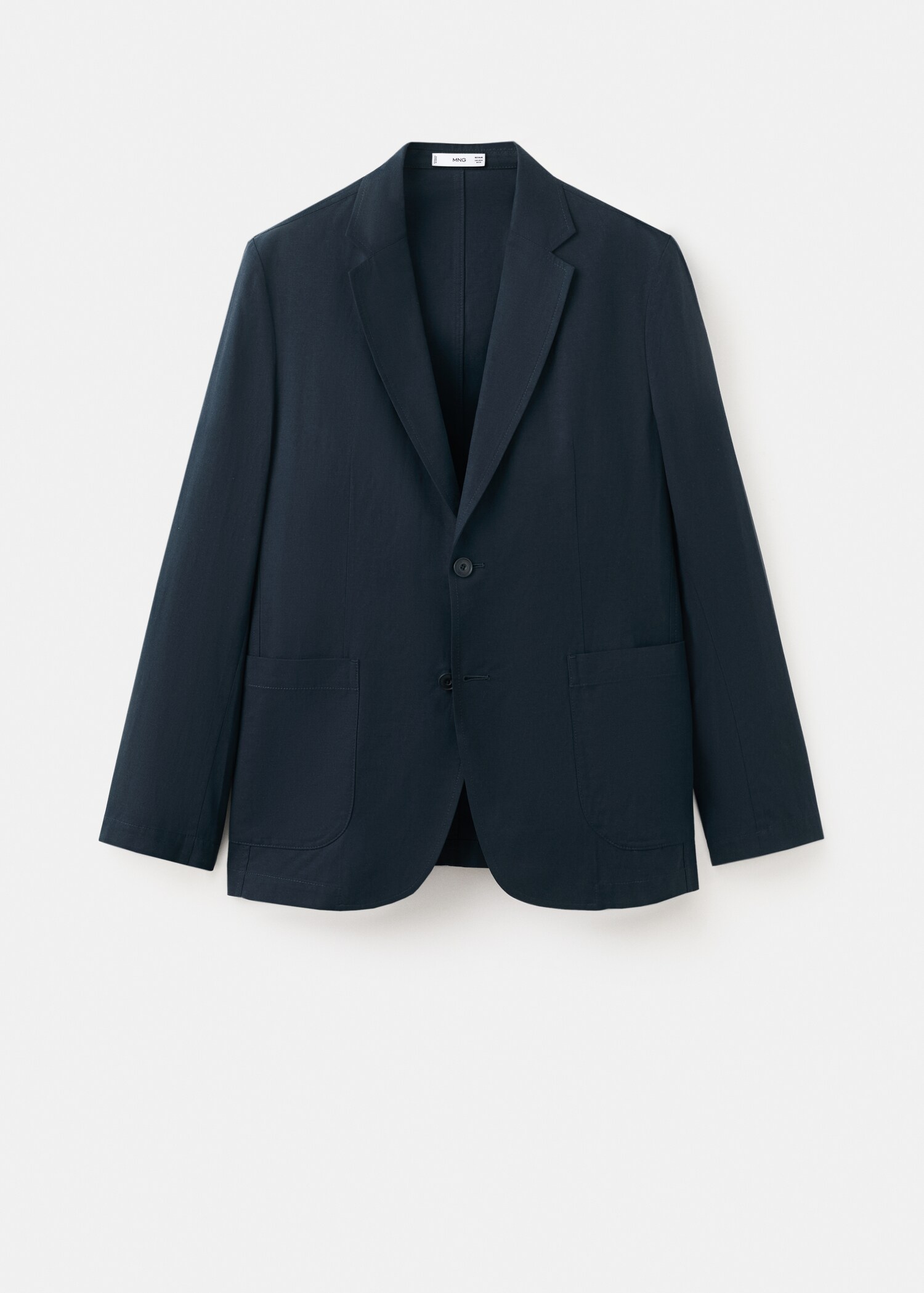 Slim-fit linen-blend suit jacket - Article without model