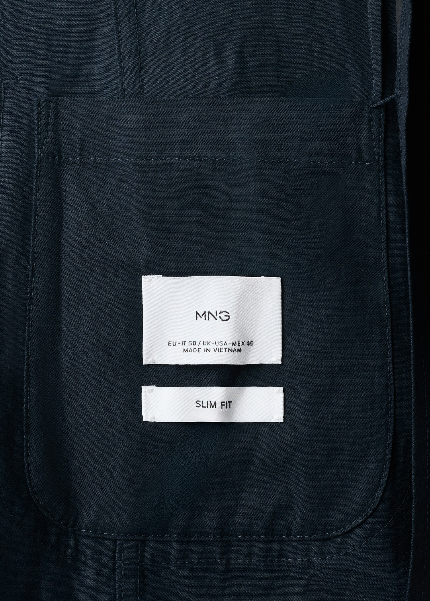 Slim-fit linen-blend suit jacket - Details of the article 0