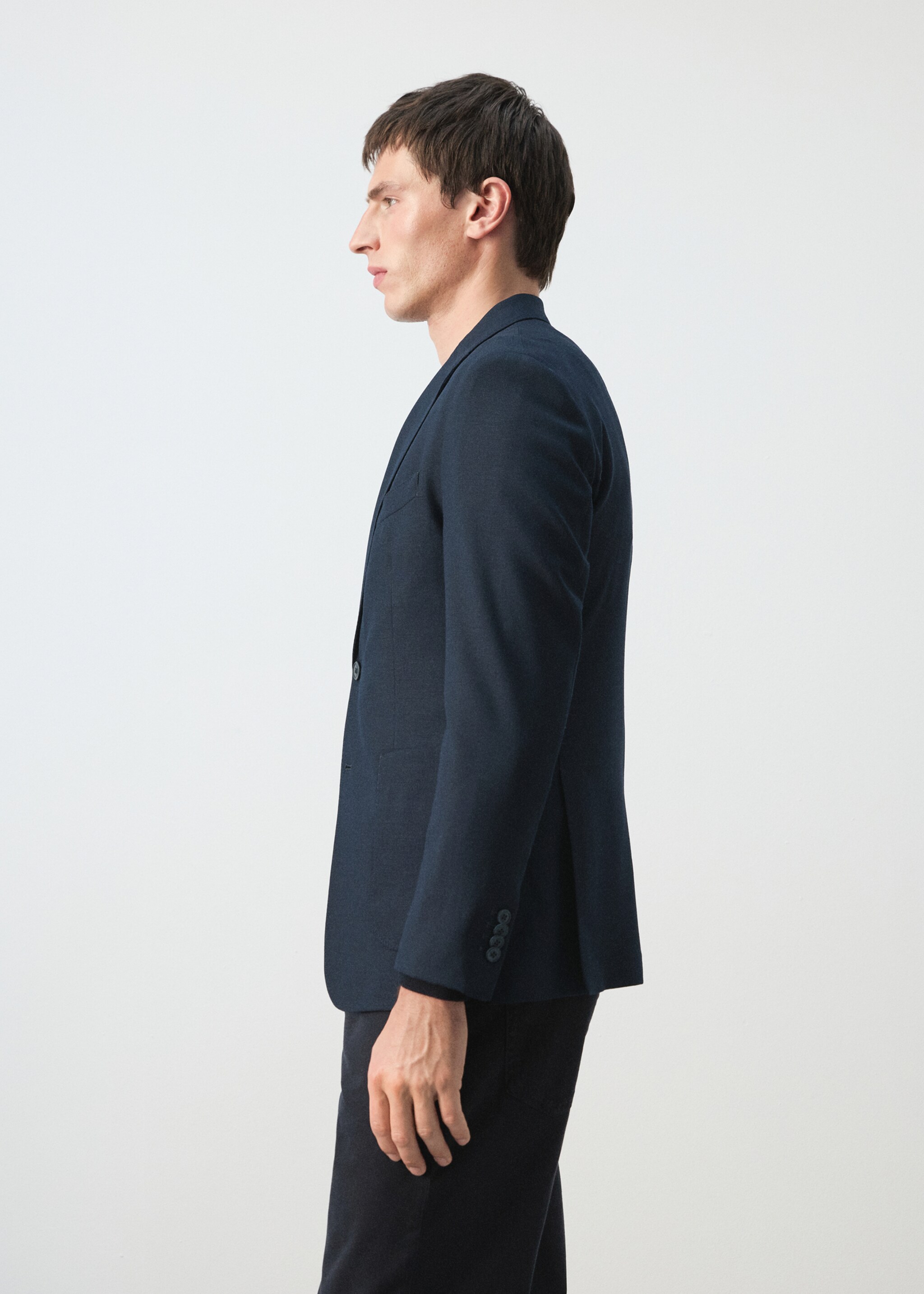 Americana slim fit bolsillos - Detalle del artículo 2, Azul marino. Ref: 27025946-00.