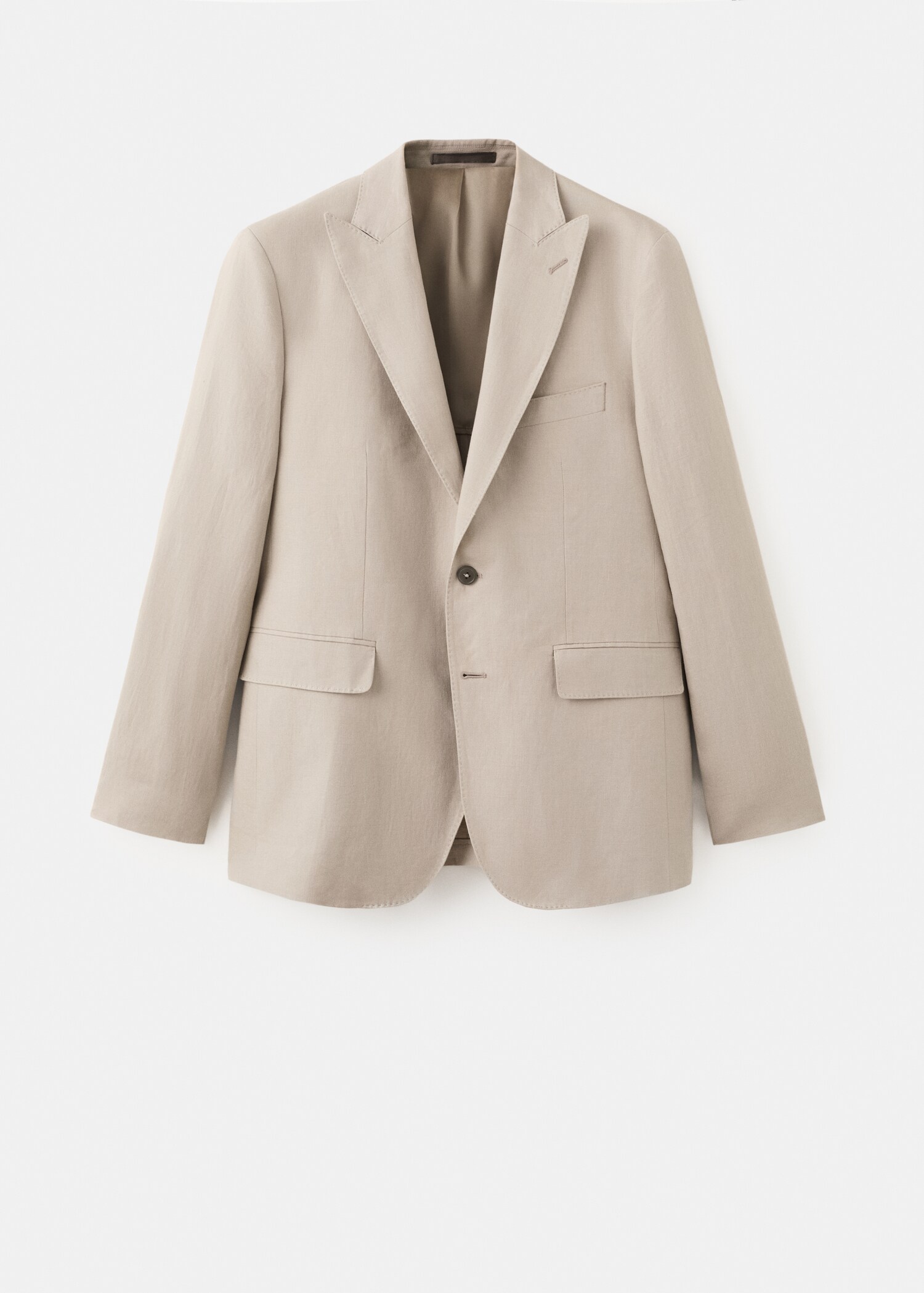 بليزر بذلة بتفصيلة نحيفة من الكتان 100% - منتج دون نموذج