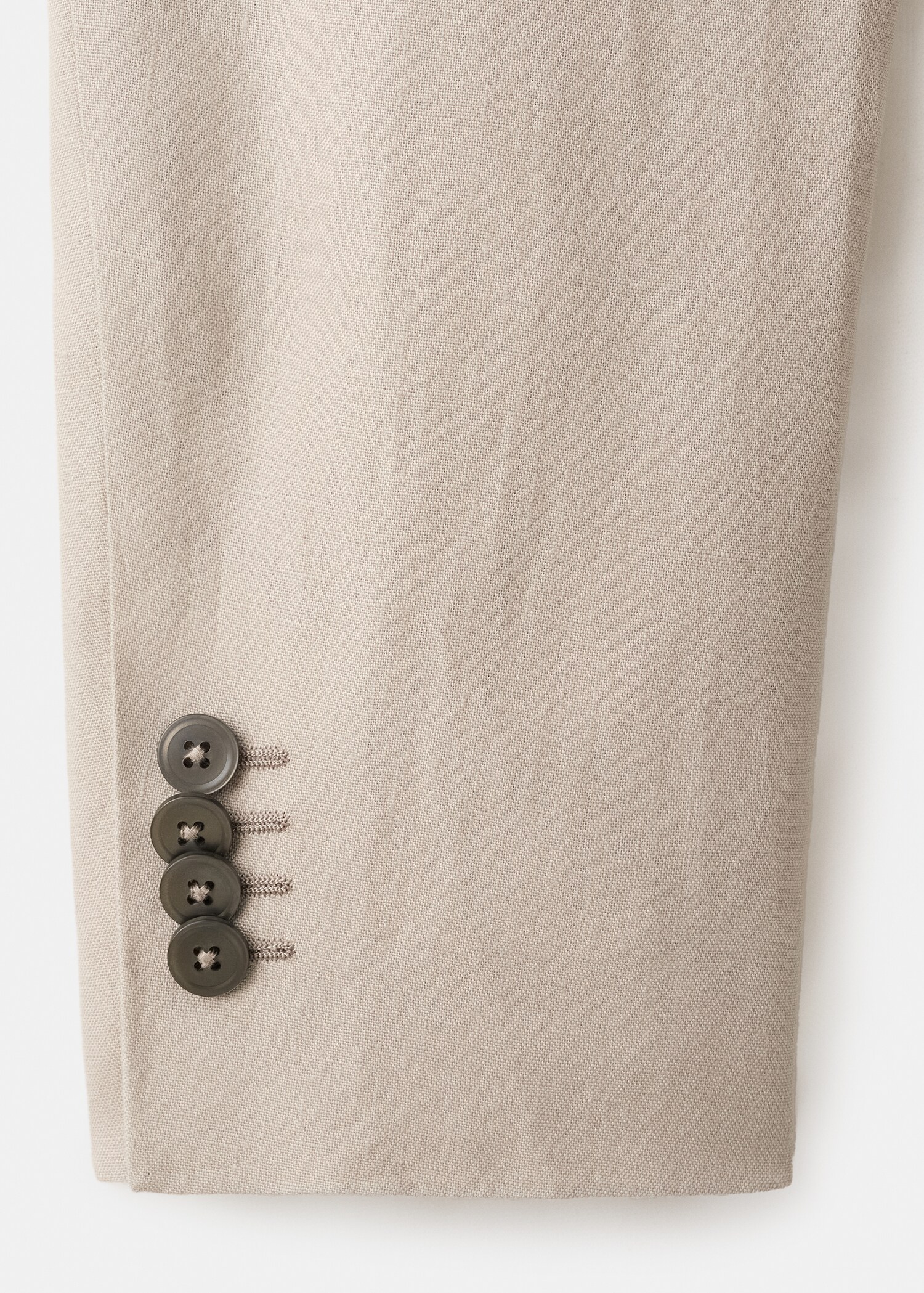 بليزر بذلة بتفصيلة نحيفة من الكتان 100% - تفاصيل المنتج 8