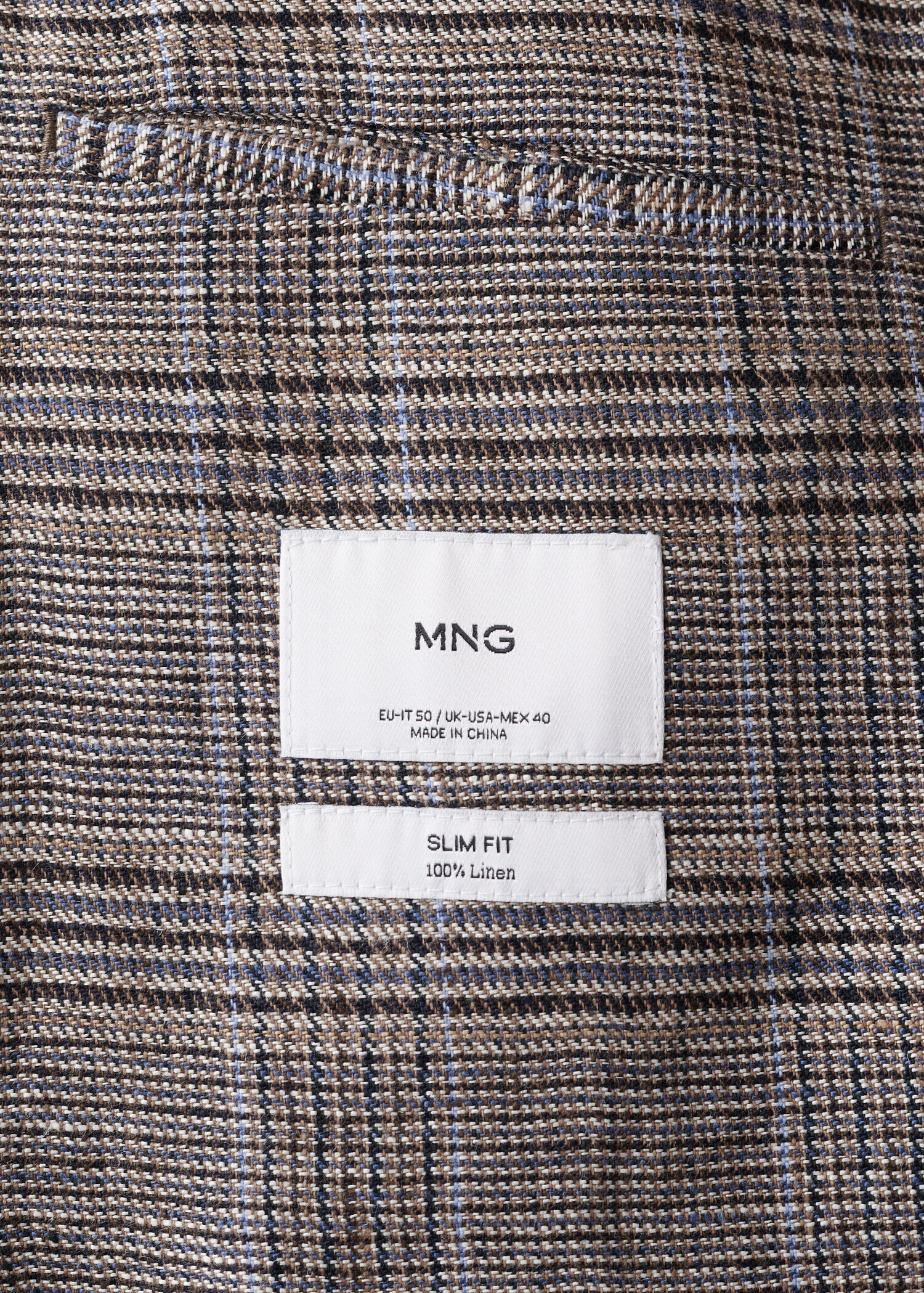 100% linen Prince of Wales check jacket - Details of the article 0