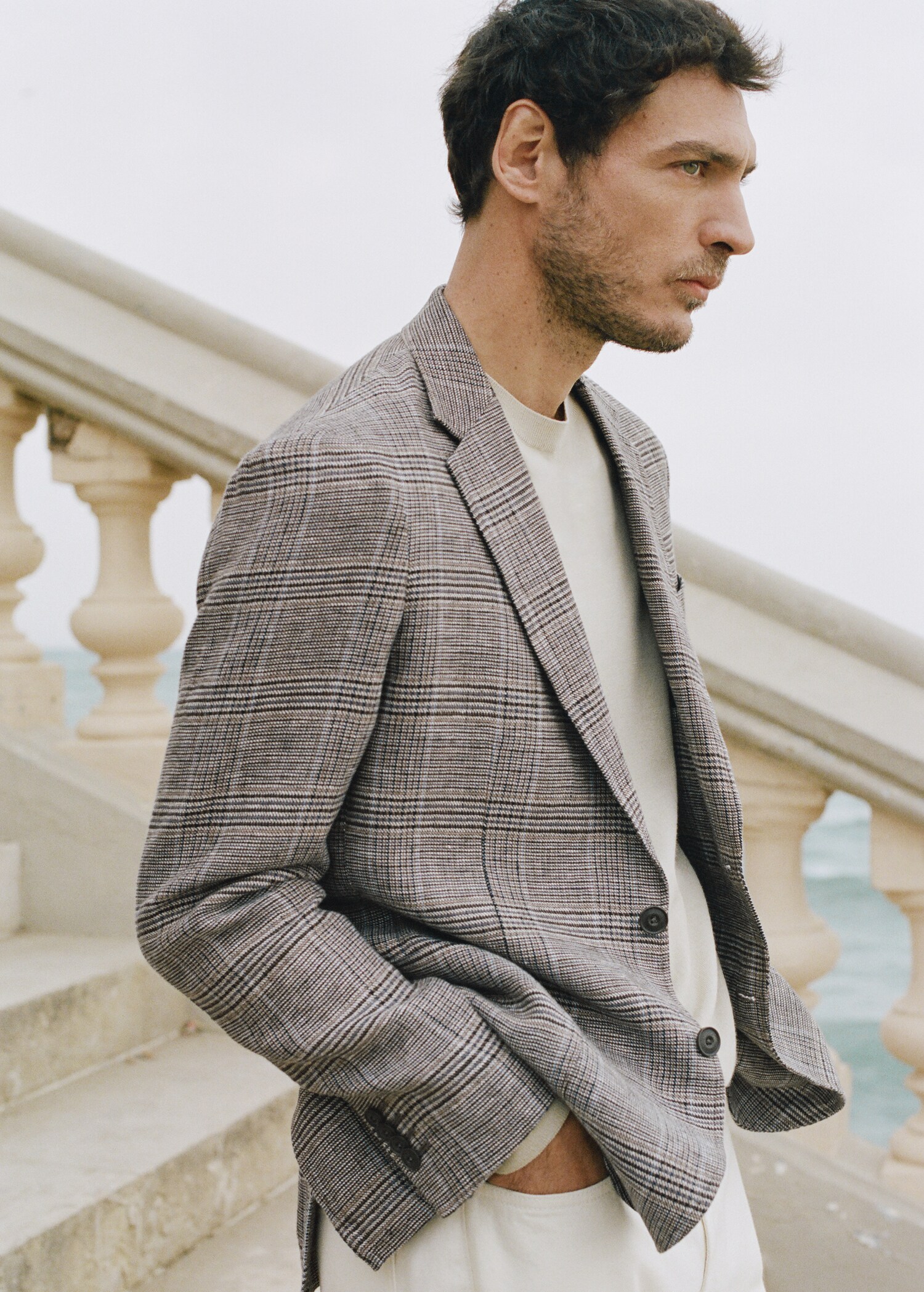 Pantalon 100 % lin carreaux prince-de-galles - Détail de l'article 5