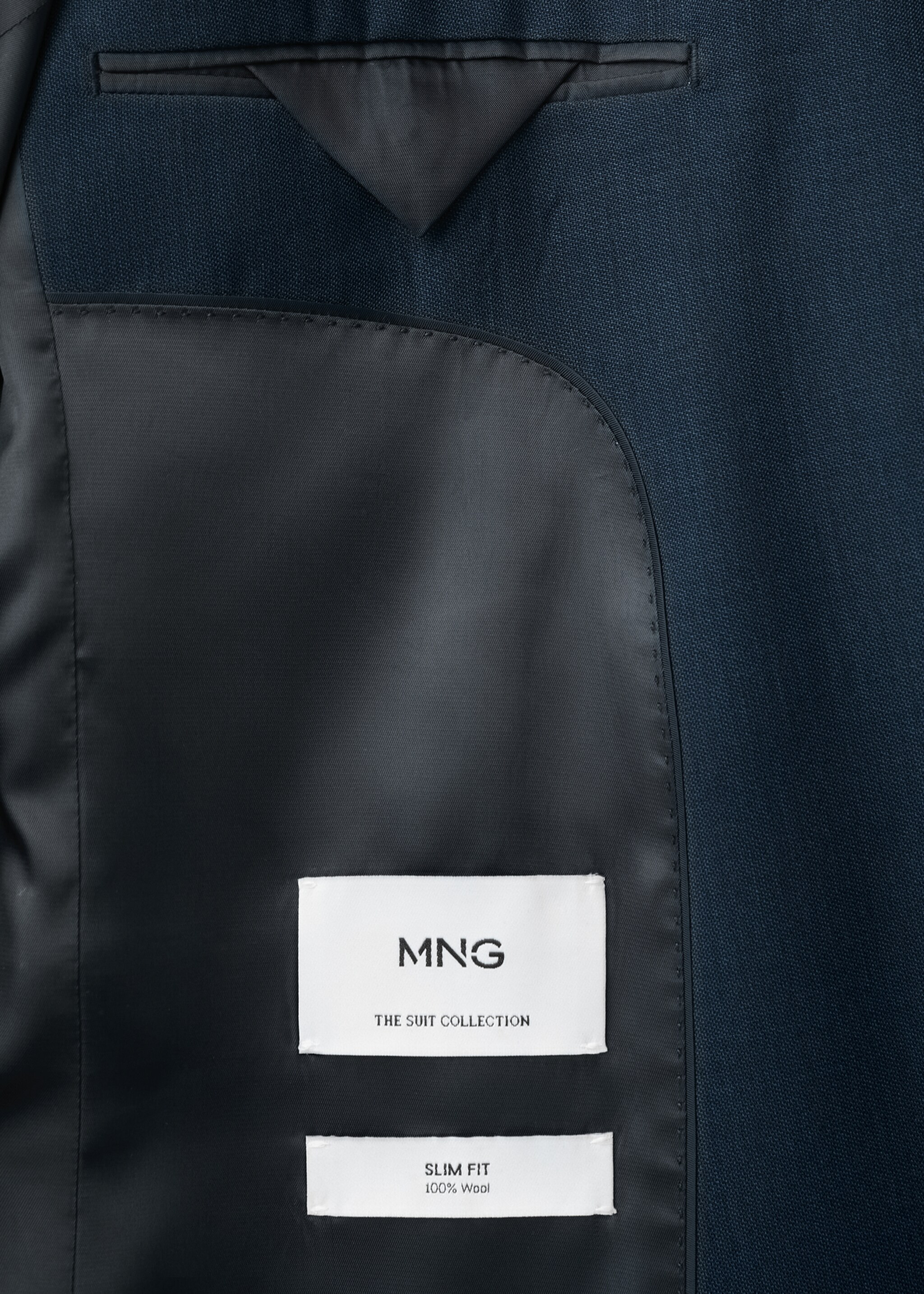 Turin 100% wool suit jacket - Details of the article 0, Ink Blue. Ref: 27025951-00.