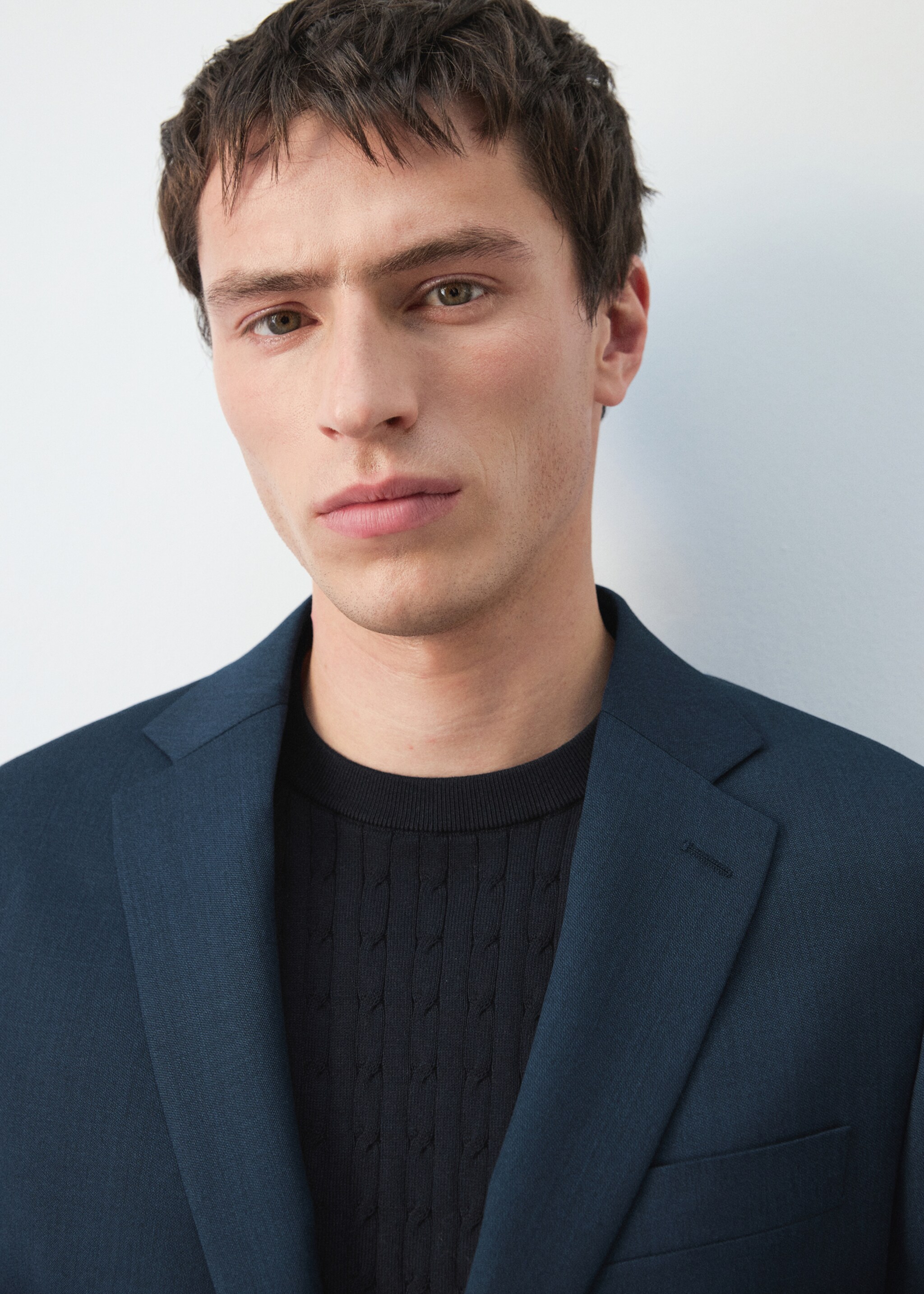 Turin 100% wool suit jacket - Details of the article 1, Ink Blue. Ref: 27025951-00.