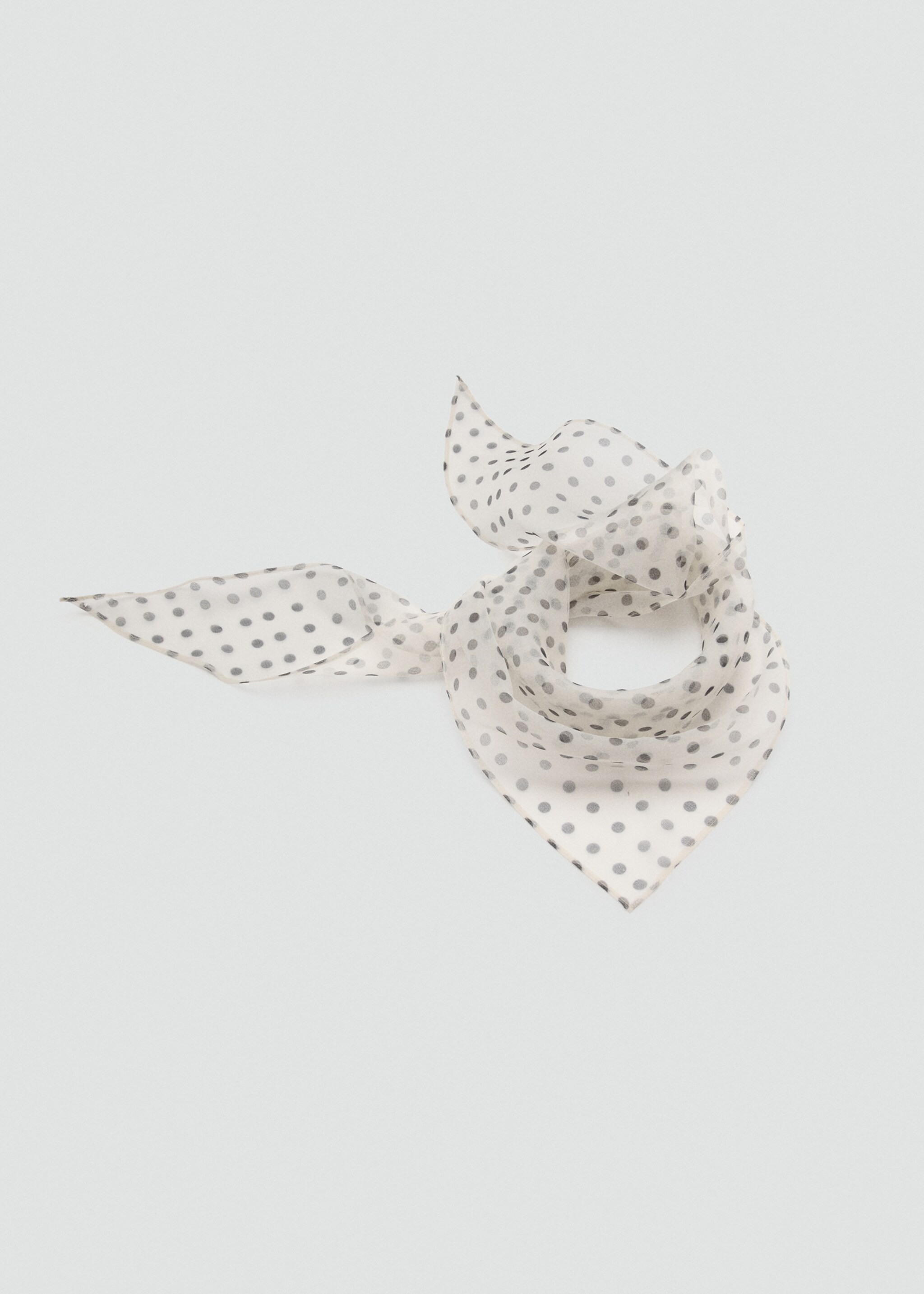 Polka dot print scarf - Деталь изделия 1, Экрю. Ref: 27025952-00.