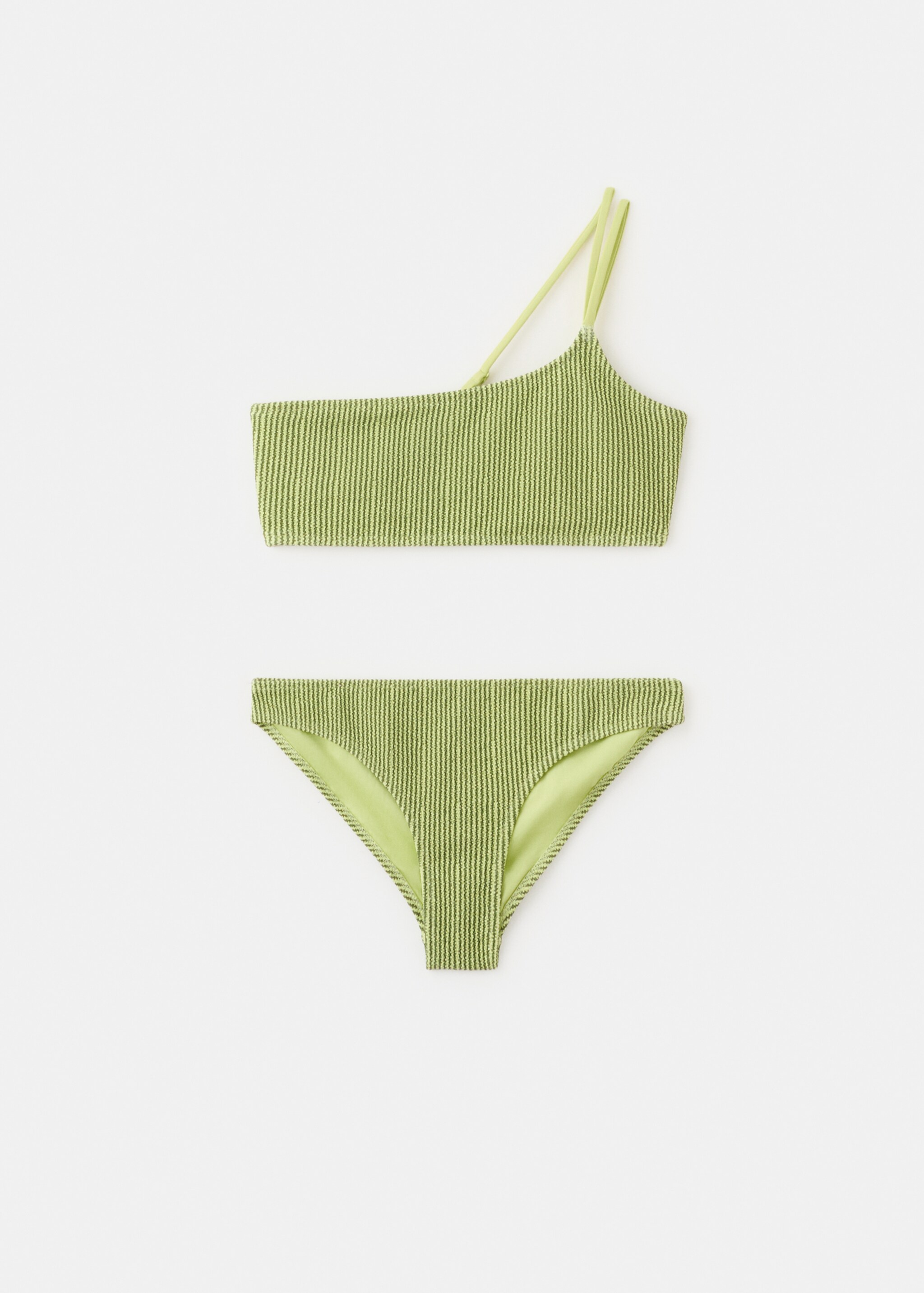Asymmetric bikini with classic briefs - Article without model, Green. Ref: 27025953-00.