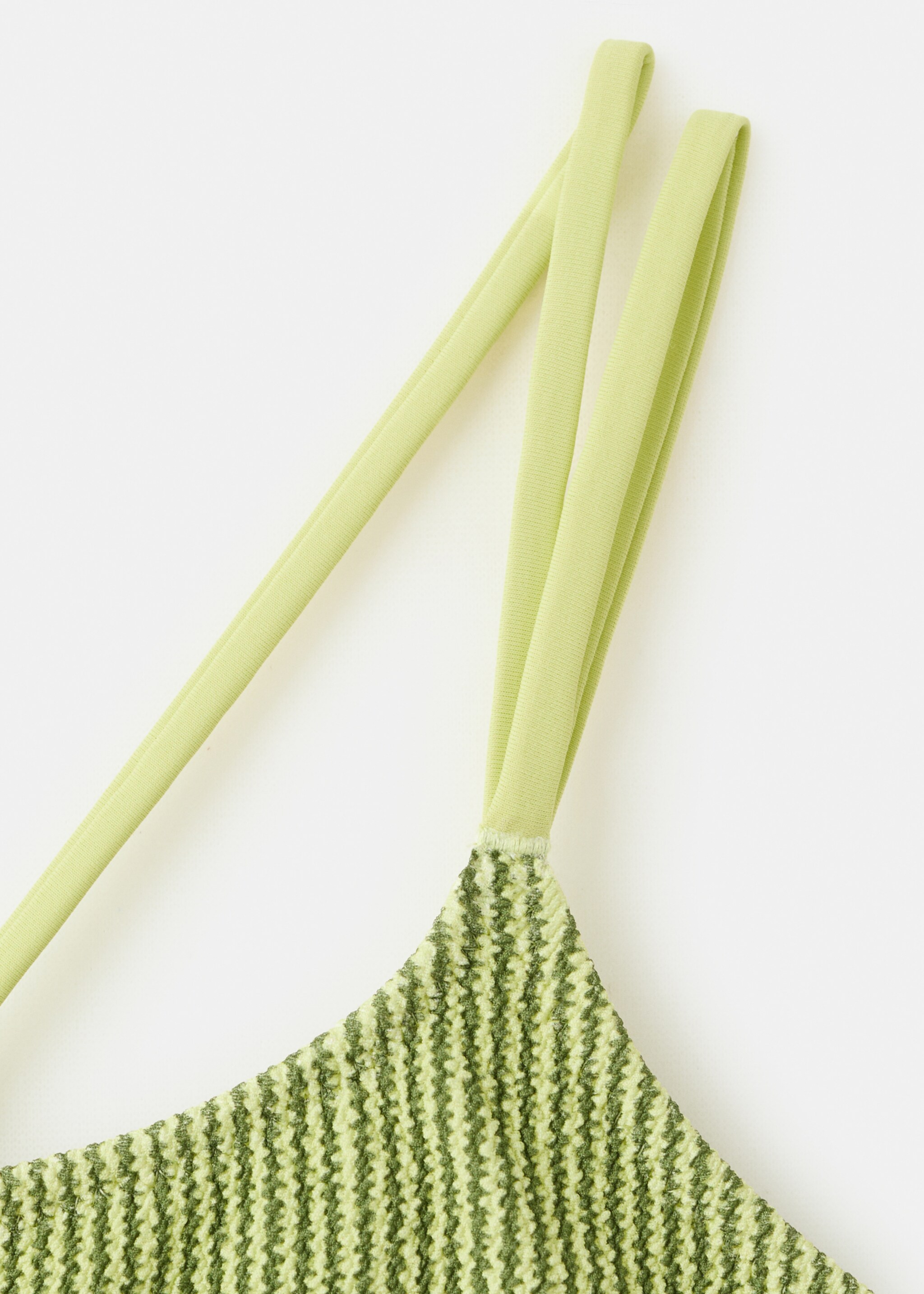 Asymmetric bikini with classic briefs - Details of the article 0, Green. Ref: 27025953-00.