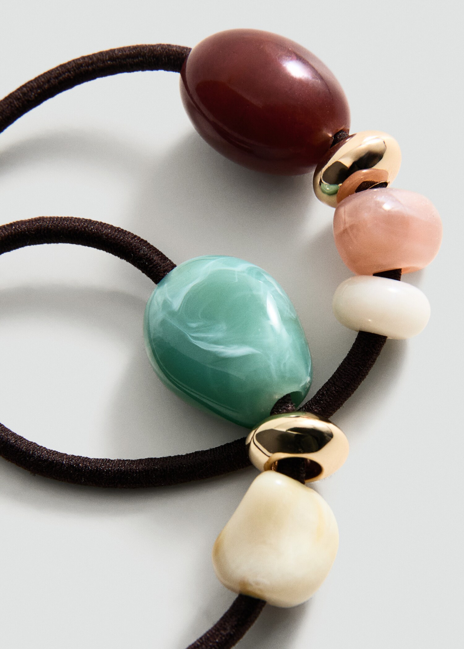 Lot 2 élastiques à cheveux perles fantaisie - Détail de l'article 1