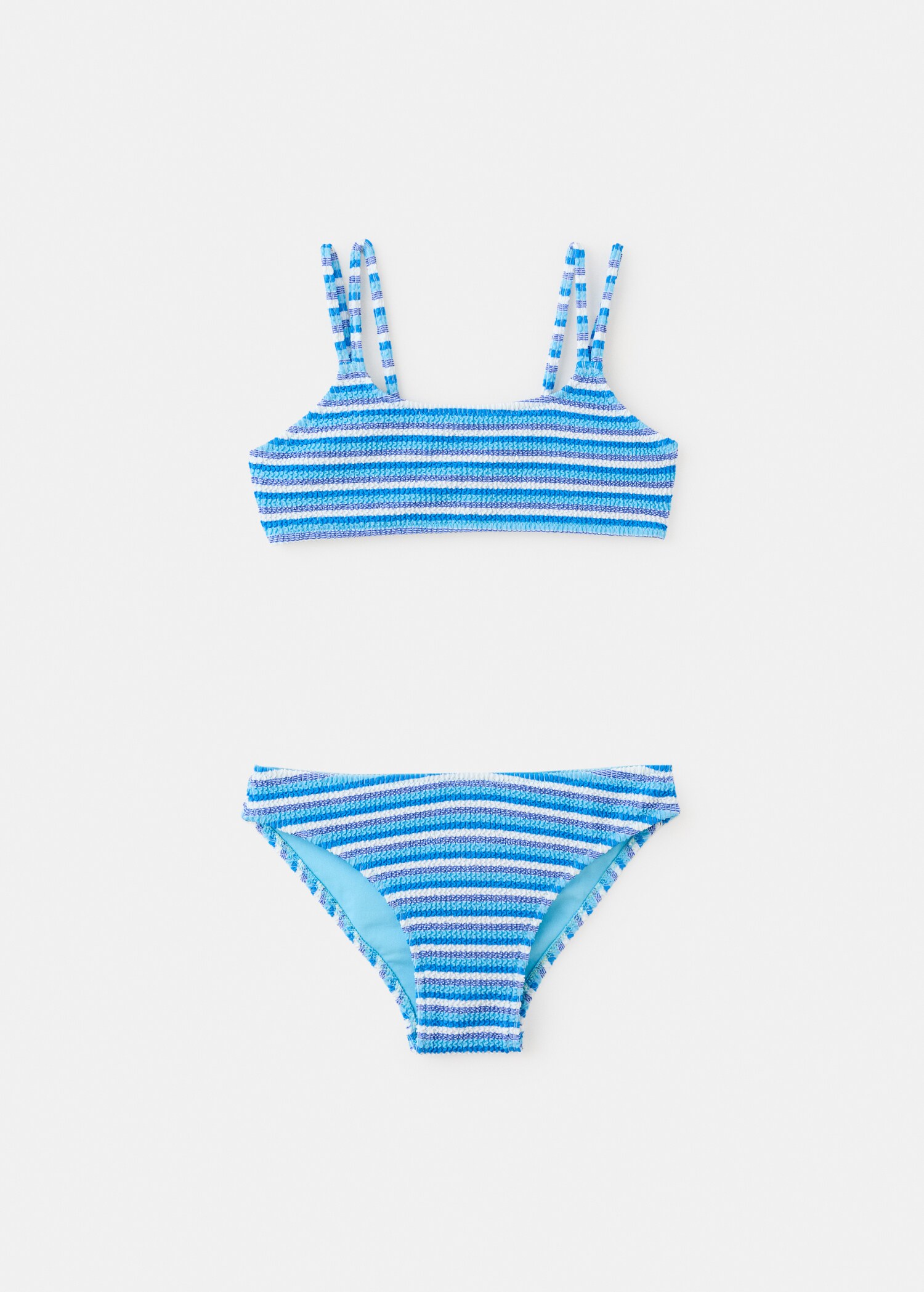 Striped textured bikini - Article without model