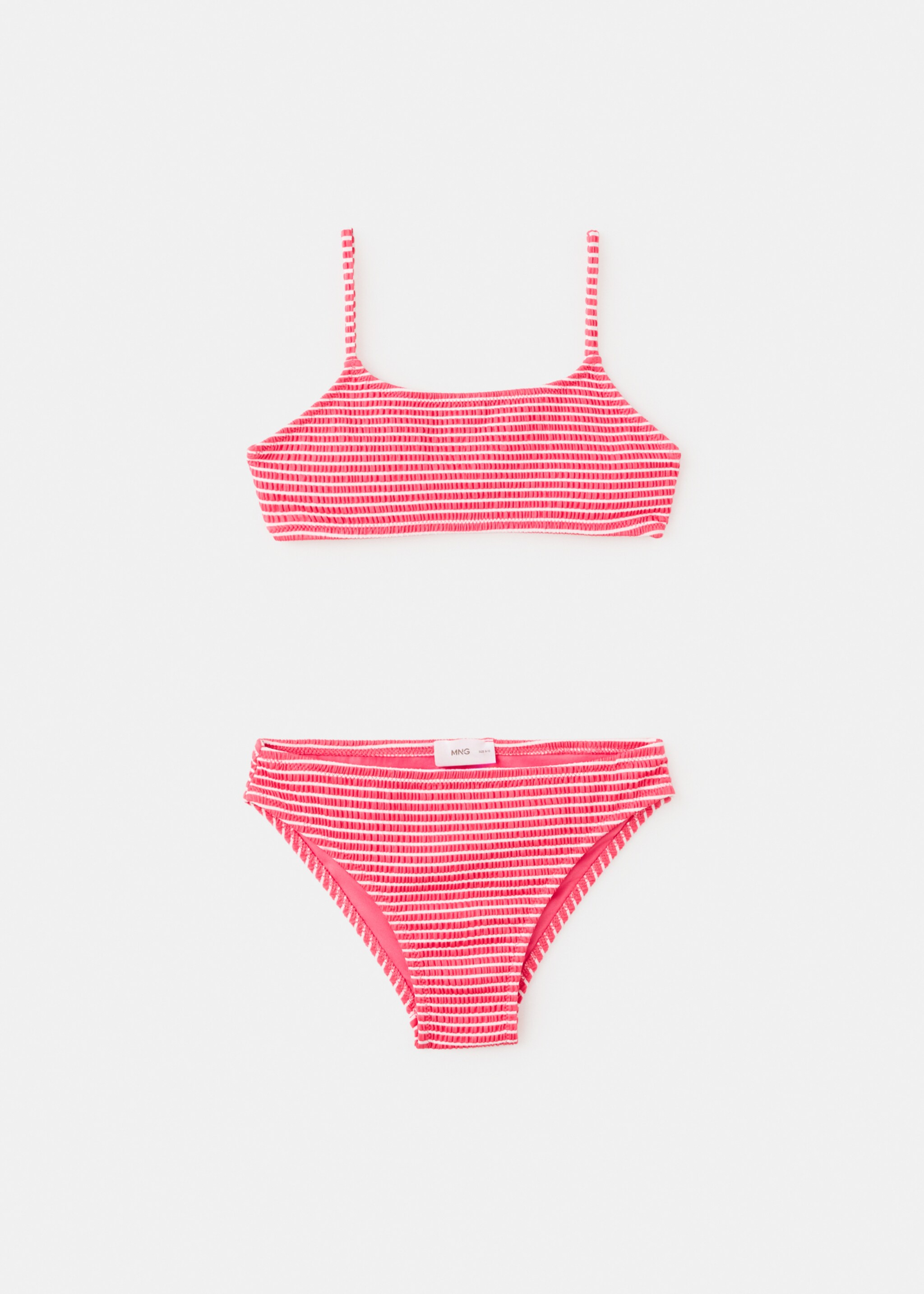 Striped textured bikini - Article without model, Pink. Ref: 27025958-00.