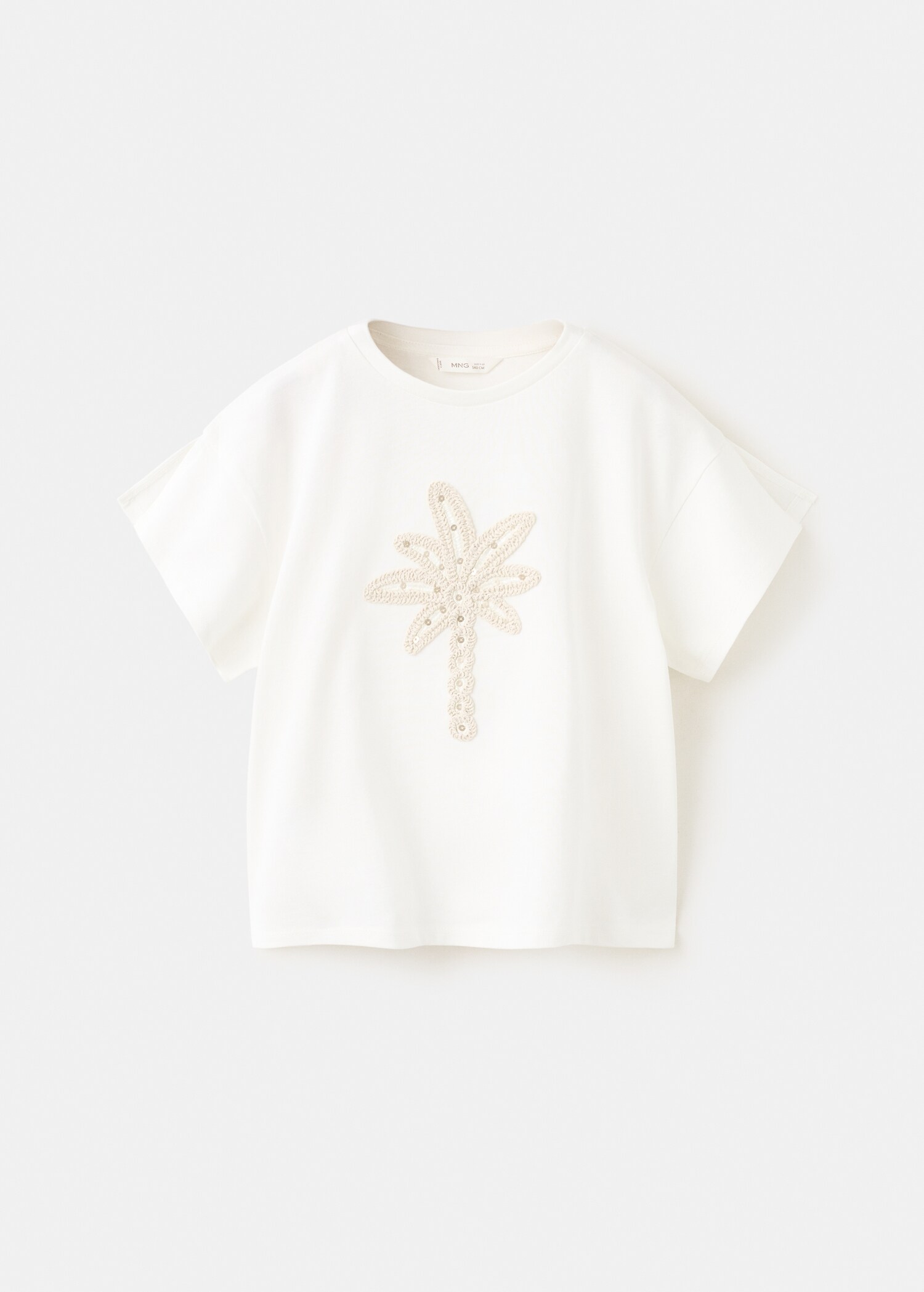 Cotton T-shirt with embroidered palm tree - Article without model