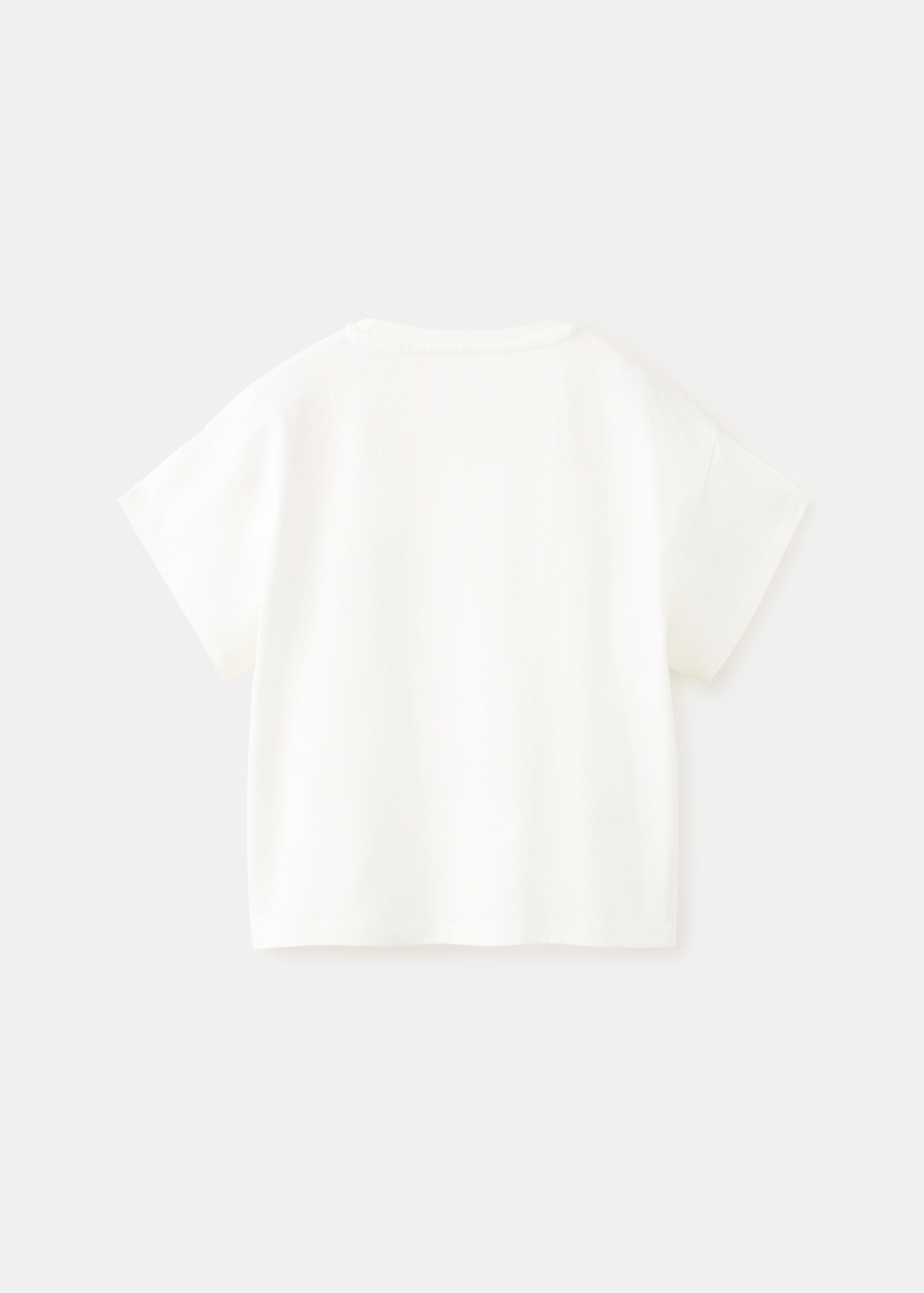 T-shirt coton brodé palmier - Verso de l’article, Blanc cassé. Ref: 27025962-00.