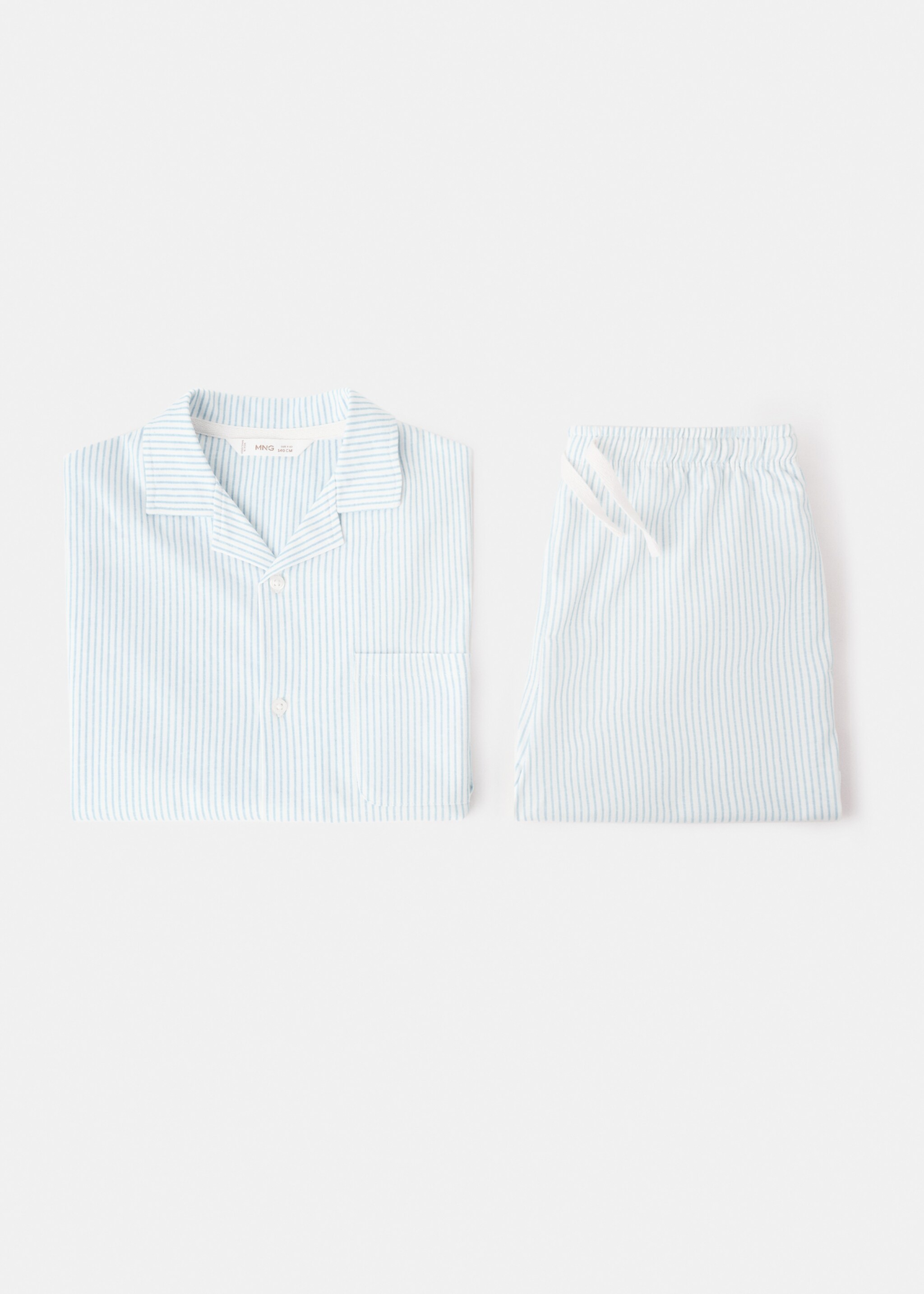 Striped short pyjamas - Details of the article 0, Blue. Ref: 27025965-00.