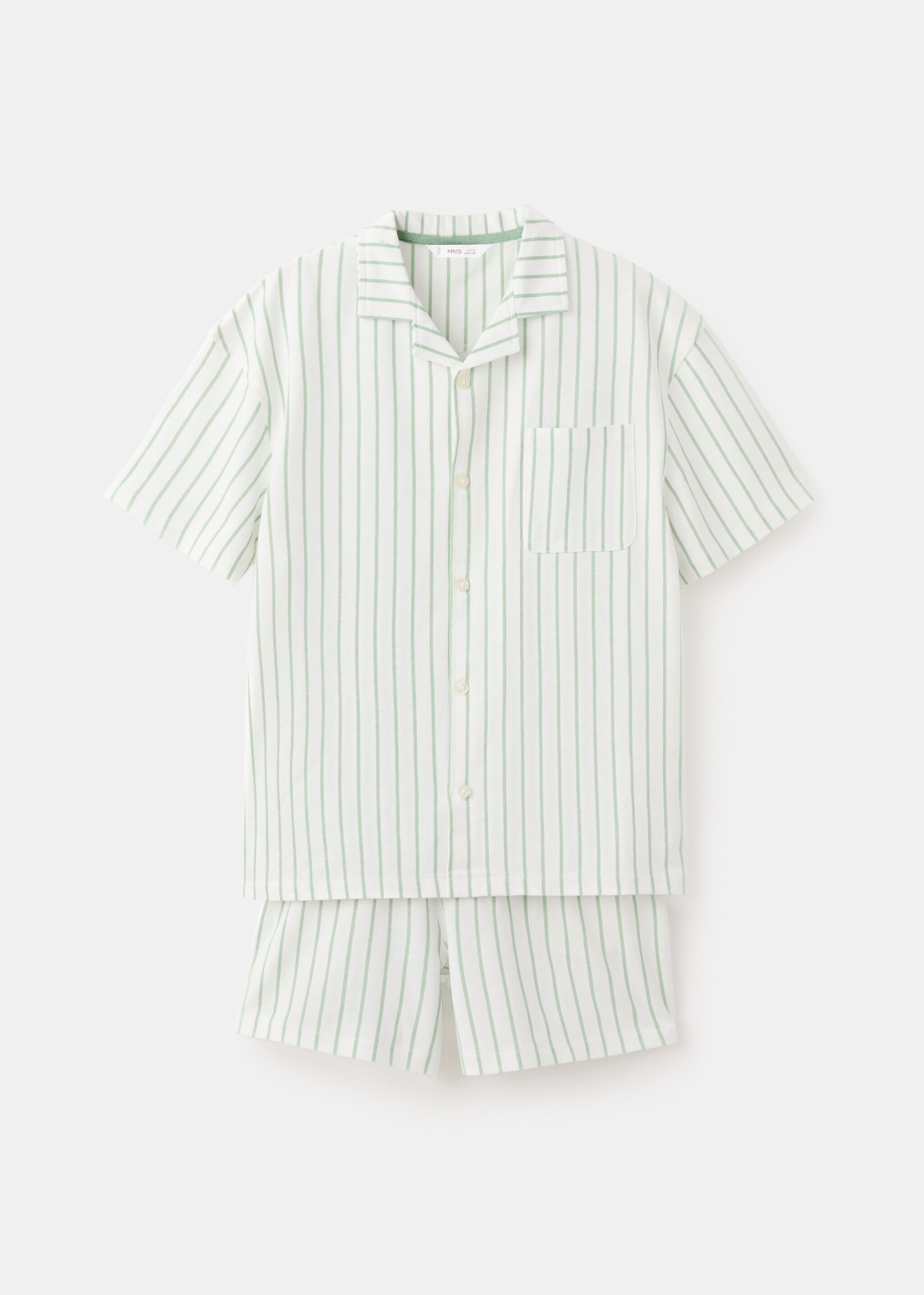 Striped short pyjamas - Article without model, Green. Ref: 27025966-00.