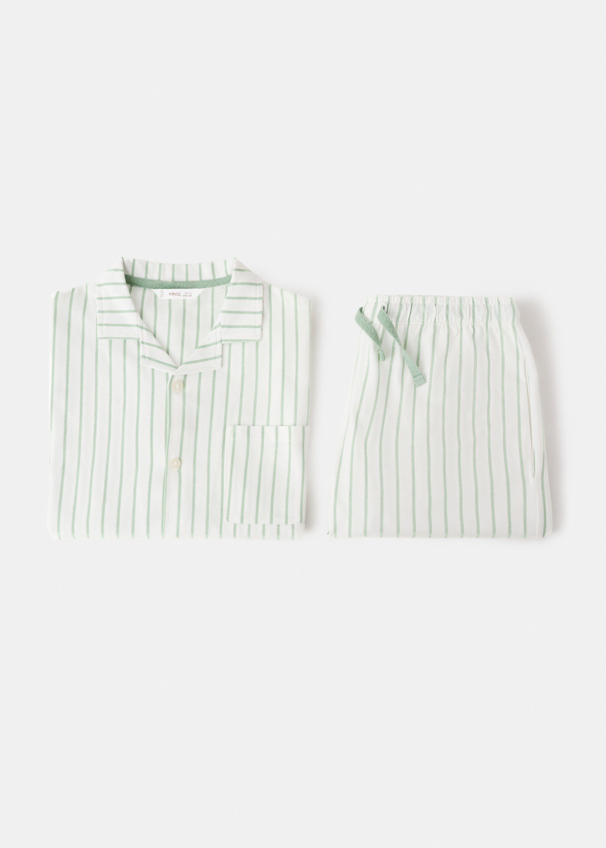 Striped short pyjamas - Details of the article 0, Green. Ref: 27025966-00.