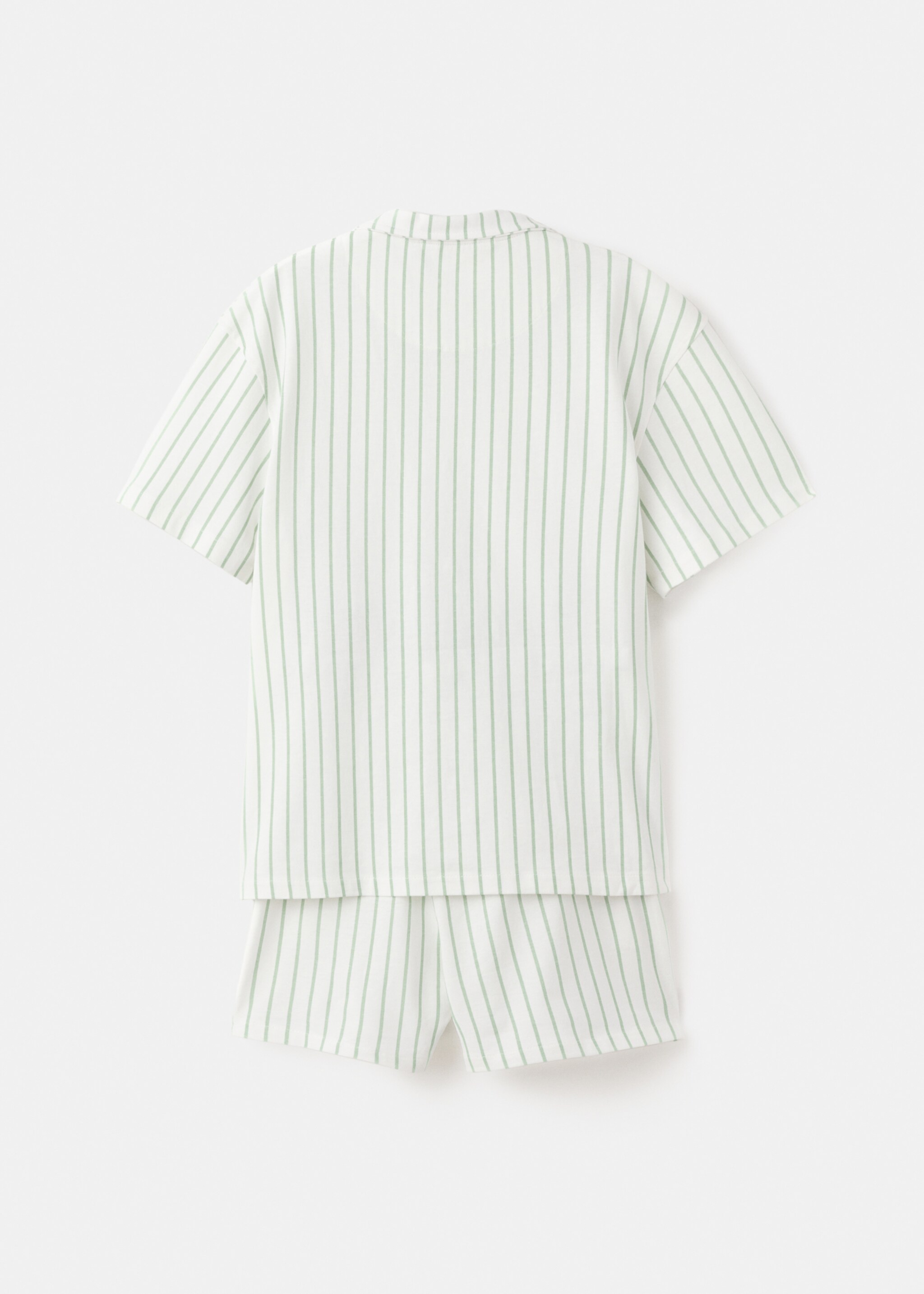 Striped short pyjamas - Reverse of the article, Green. Ref: 27025966-00.