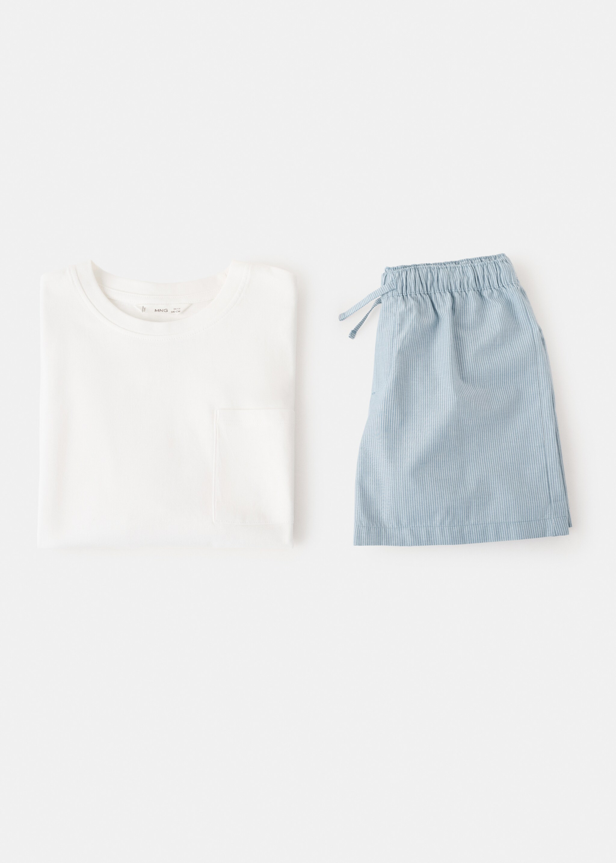 Short pyjama set - Details of the article 0, Off White. Ref: 27025967-00.