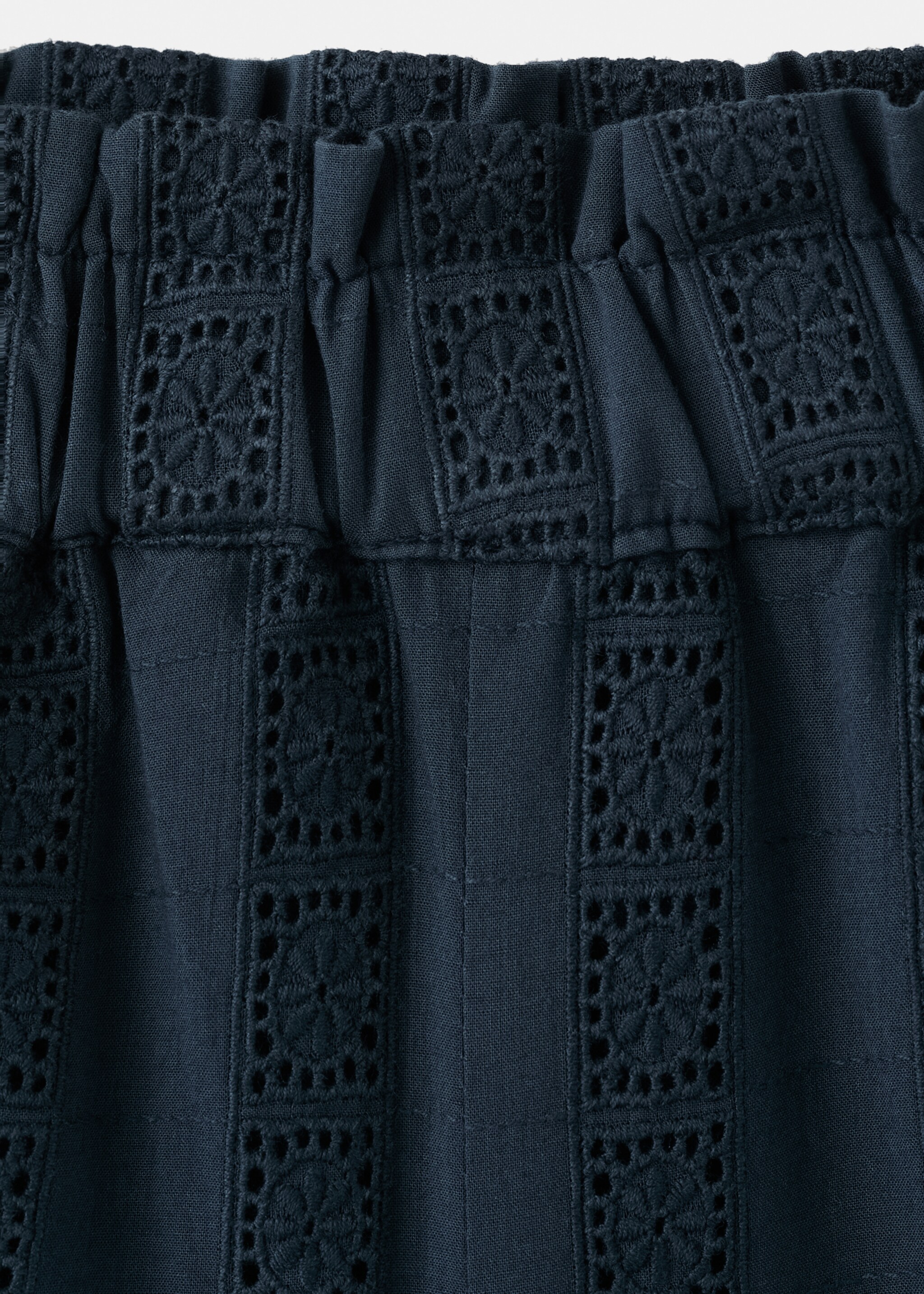 Pantalón algodón detalles bordados - Detalle del artículo 8, Azul marino. Ref: 27025970-00.