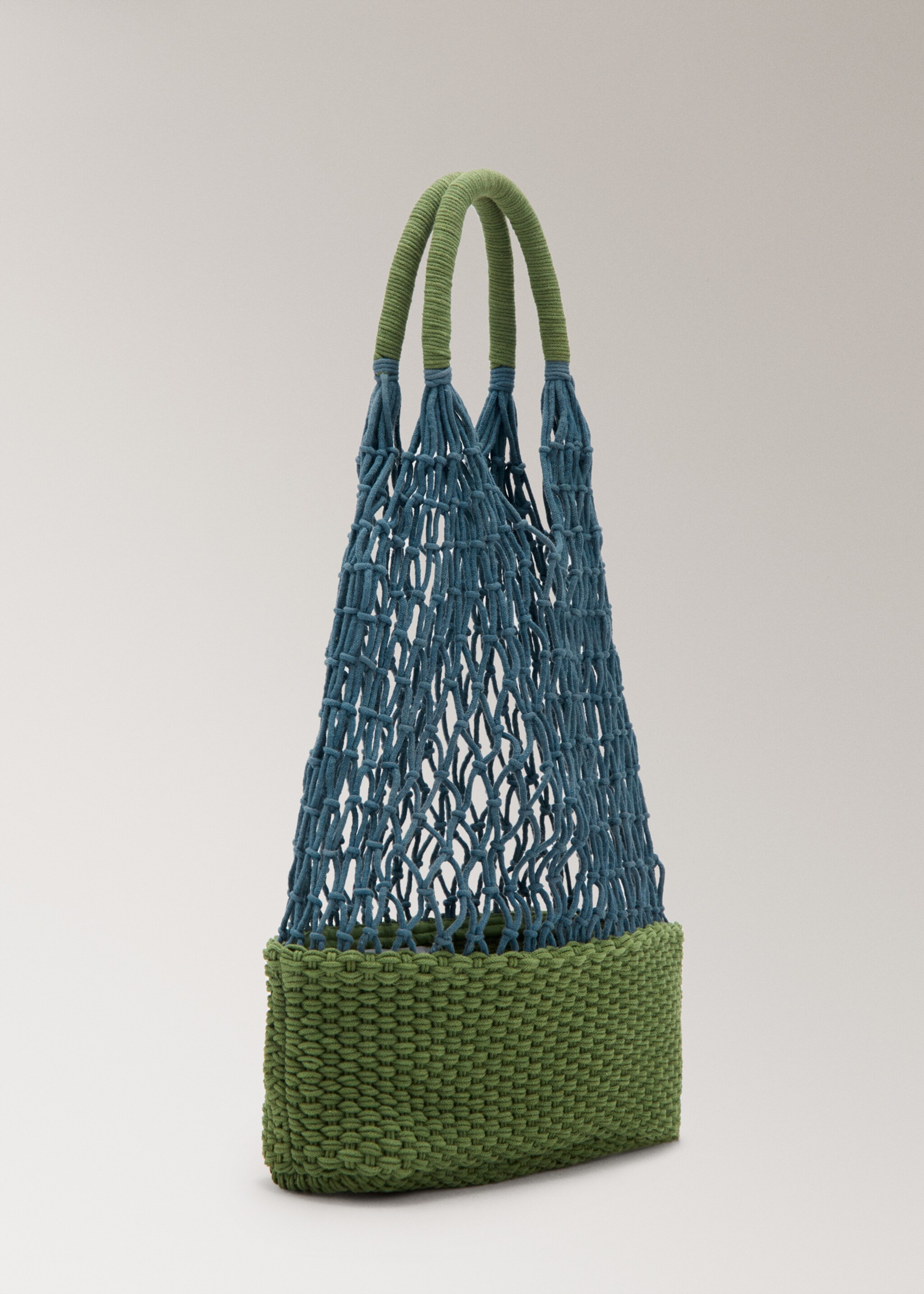 Cotton mesh shoulder bag - Medium plane, Blue. Ref: 27025976-00.